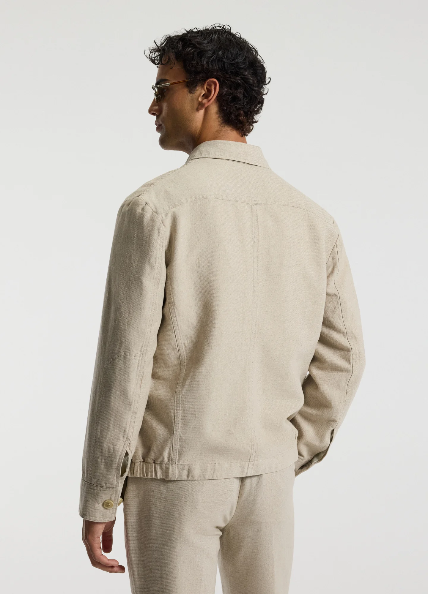 Linen Cotton Twill Shirt Jacket Natural - Image 5