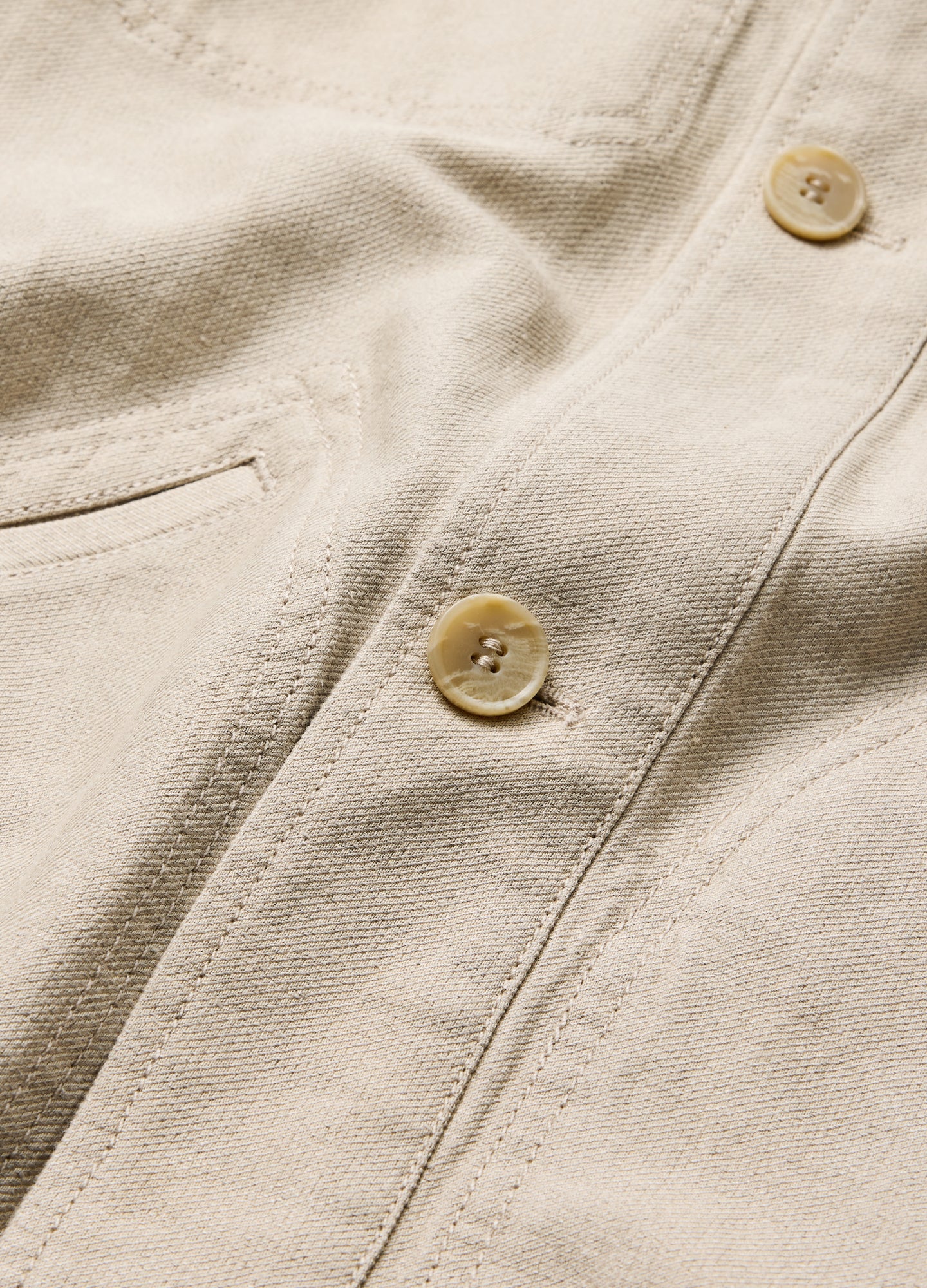 Linen Cotton Twill Shirt Jacket Natural - Image 6
