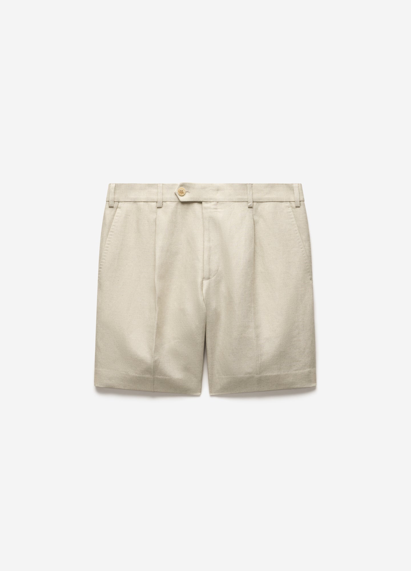 Linen Cotton Twill Shorts Natural