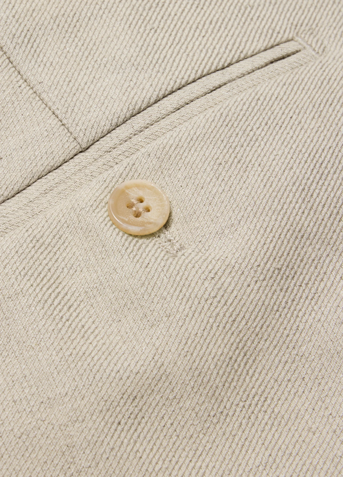 Linen Cotton Twill Shorts Natural - Image 6