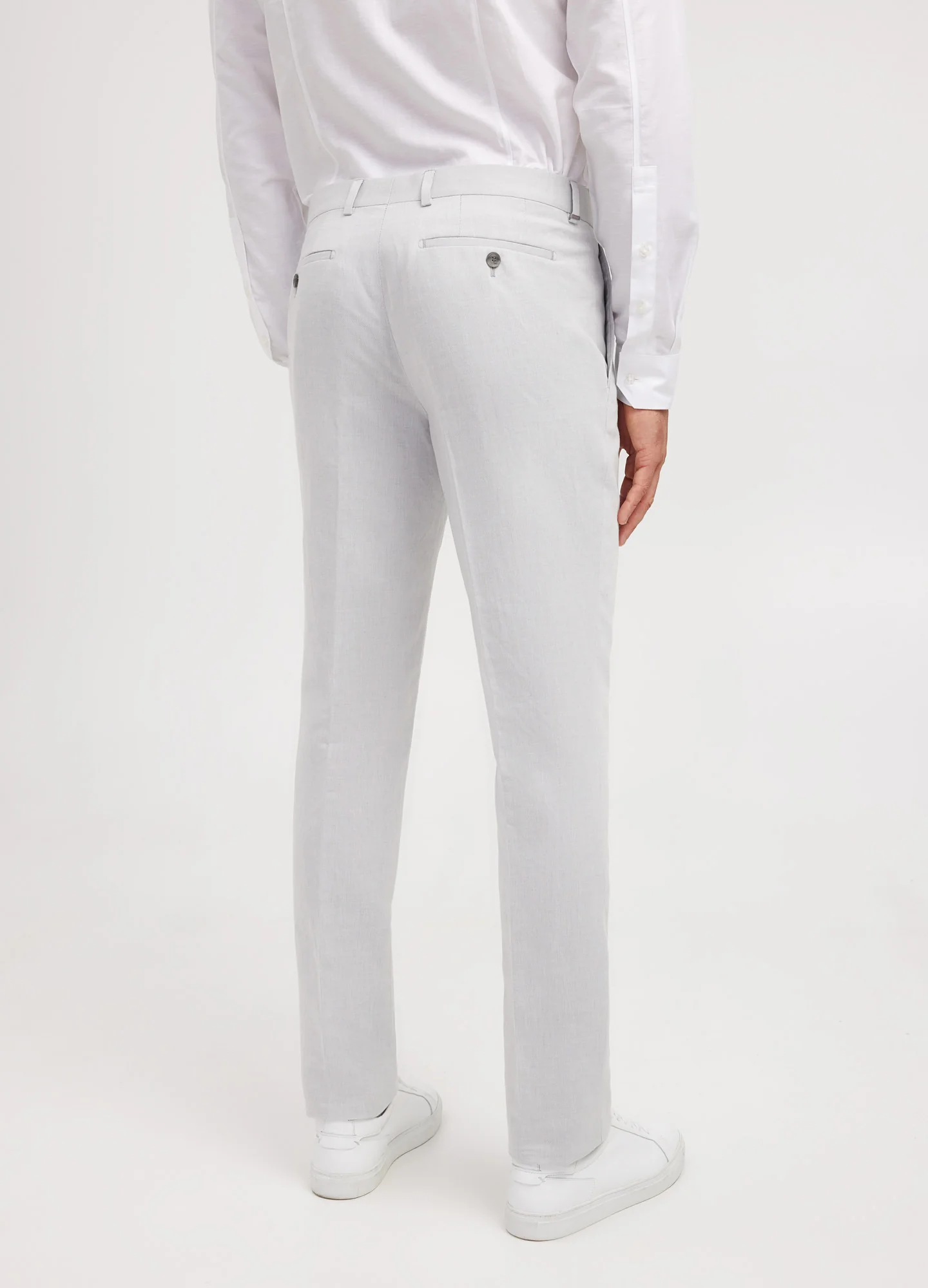 Linen Cotton Twill Suit Pant Silver - Image 3