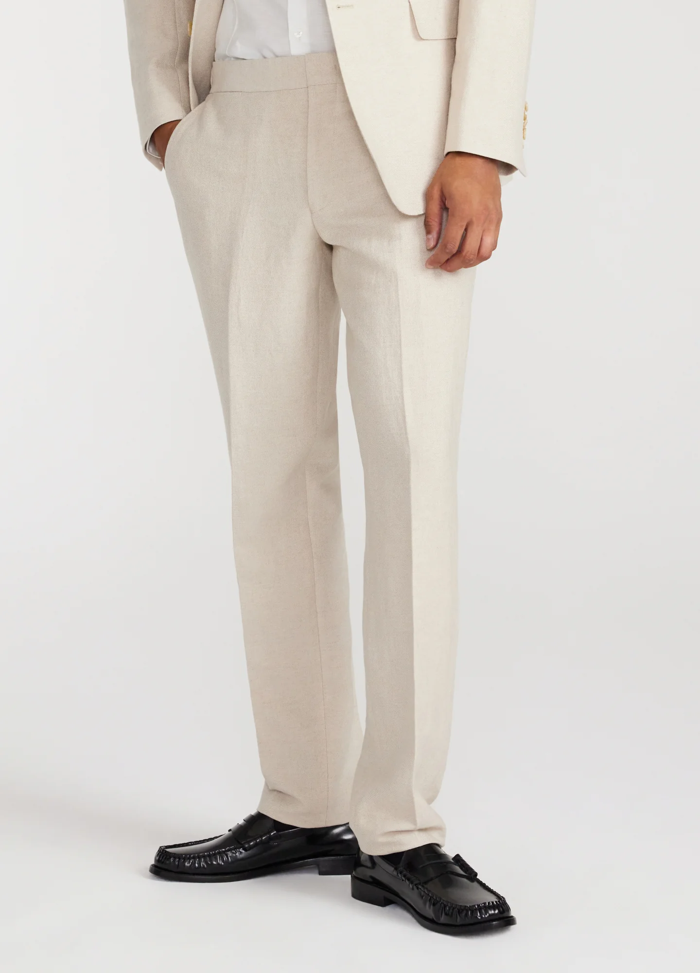 Linen Cotton Twill Suit Pants Natural - Image 3