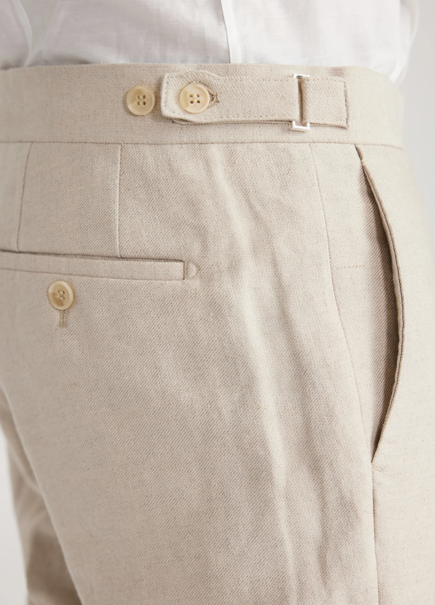 Linen Cotton Twill Suit Pants Natural - Image 4