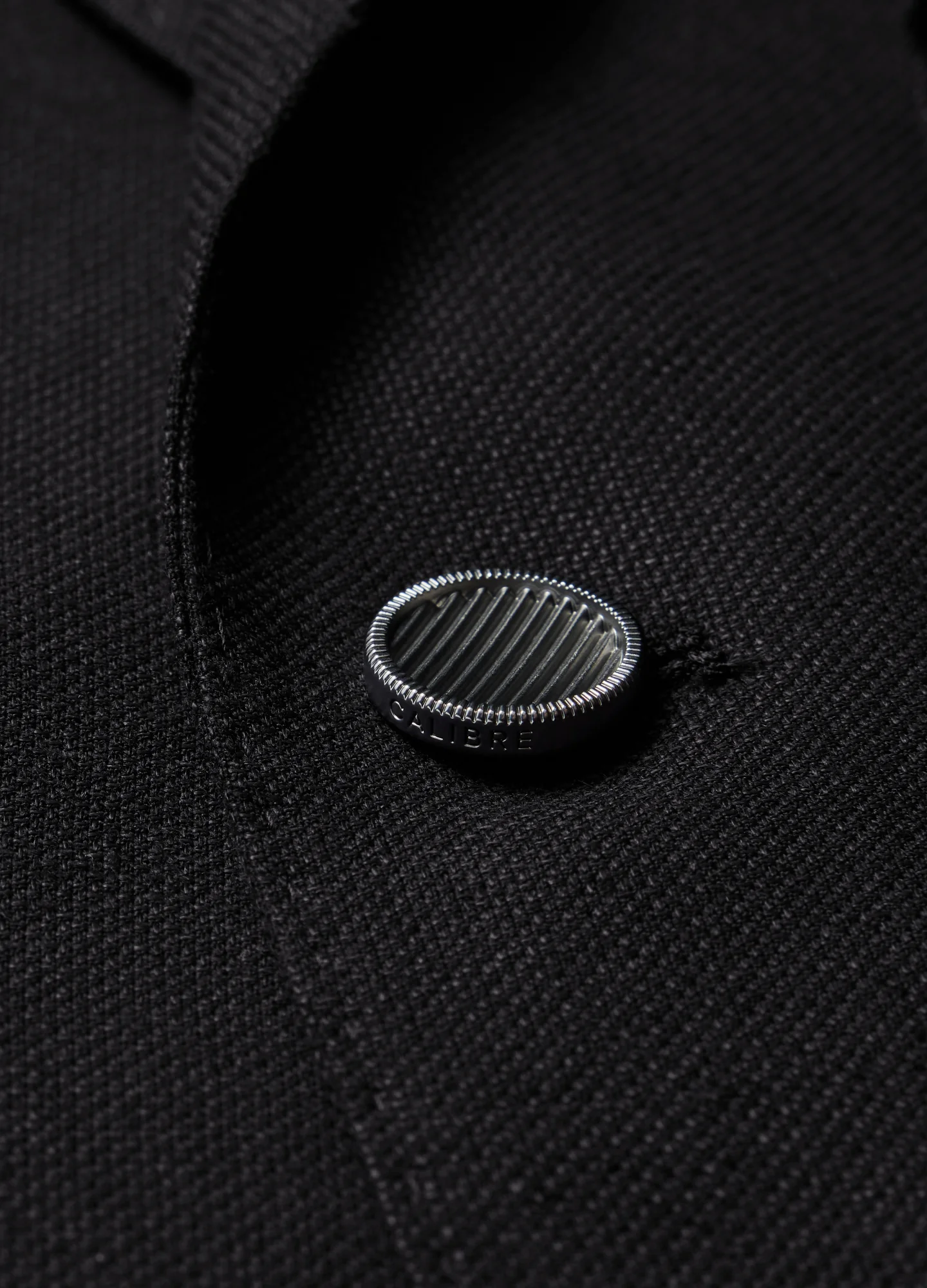 Linen Wool Hopsack Blazer Black - Image 7