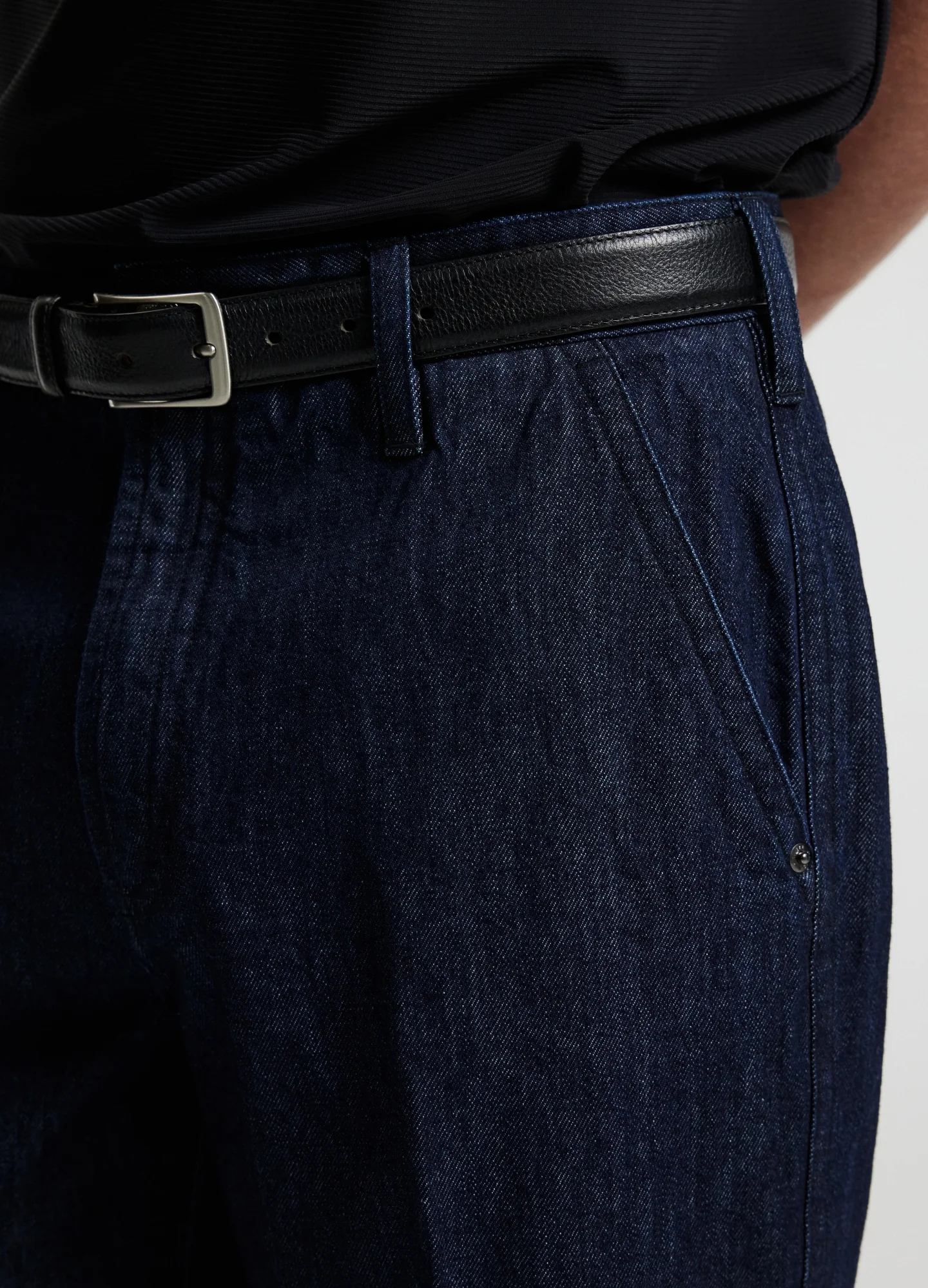 Loose Fit Denim Pants Navy - Image 4