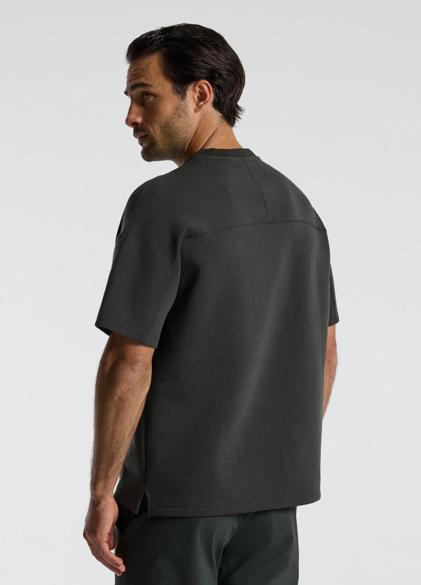 Loose Fit Monogram Sweat T-shirt Khaki - Image 5