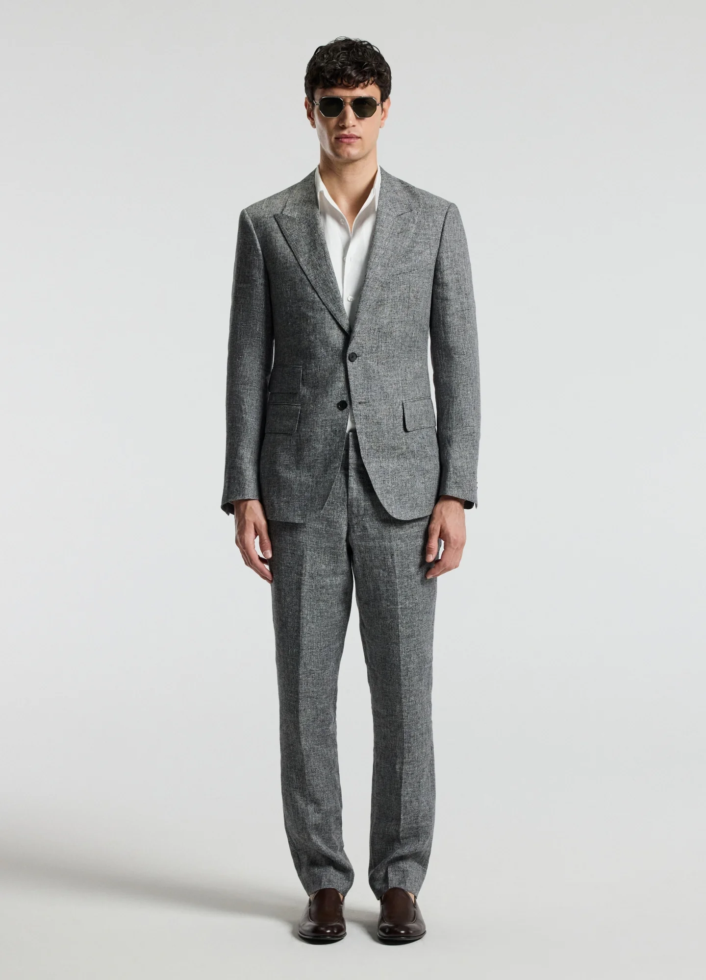 Melange Linen Suit Jacket Iron - Image 2