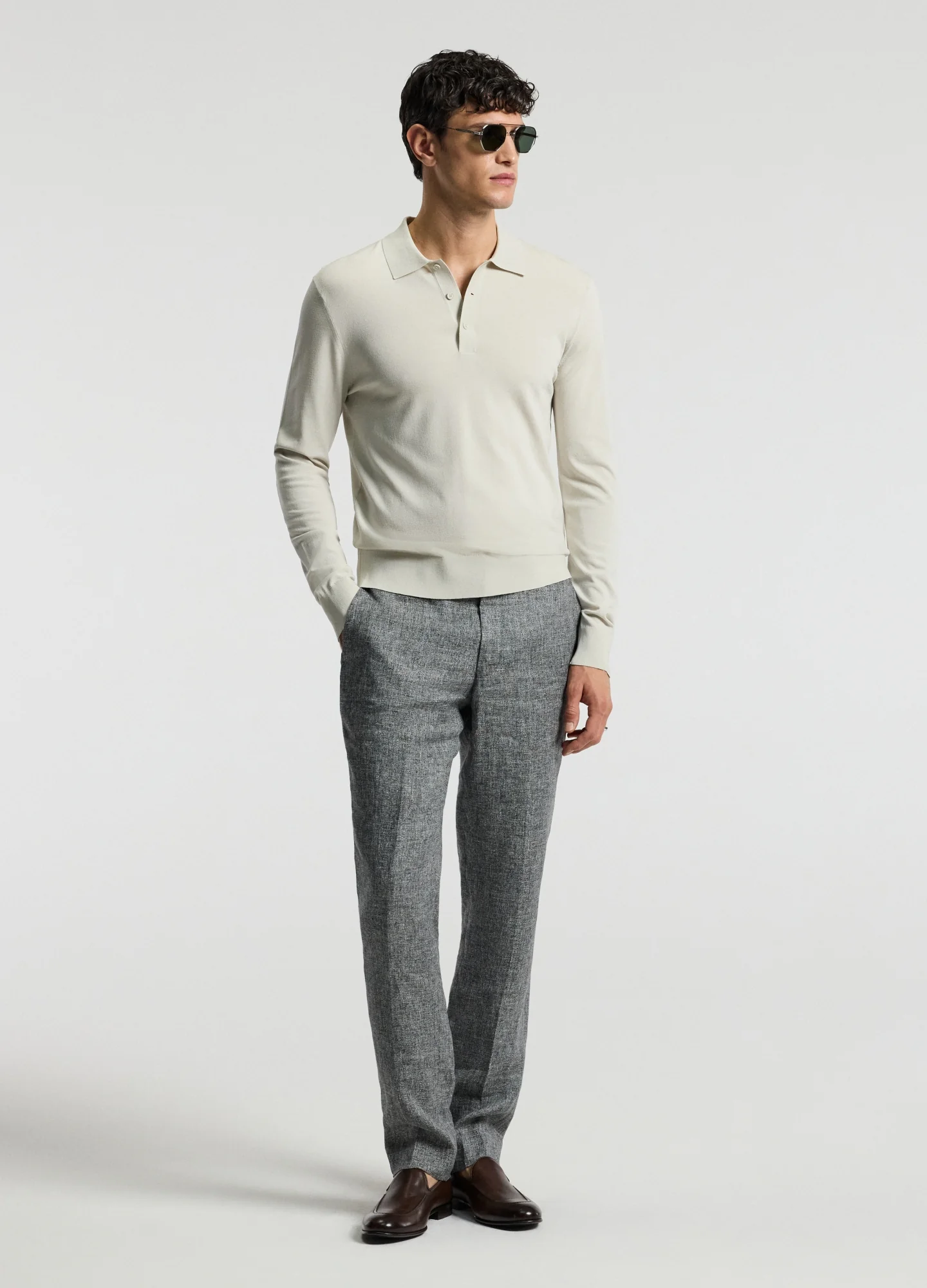 Melange Linen Suit Pants Iron - Image 2