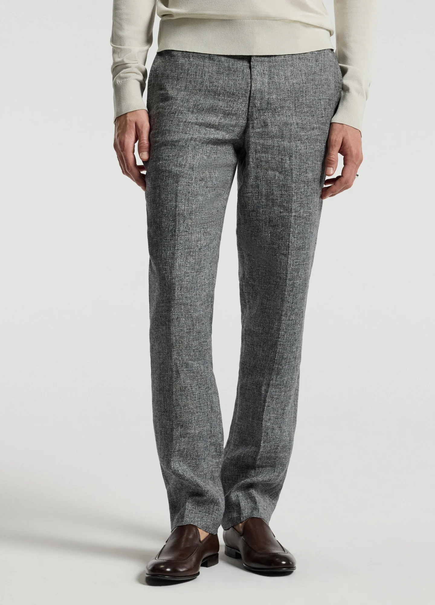 Melange Linen Suit Pants Iron - Image 3