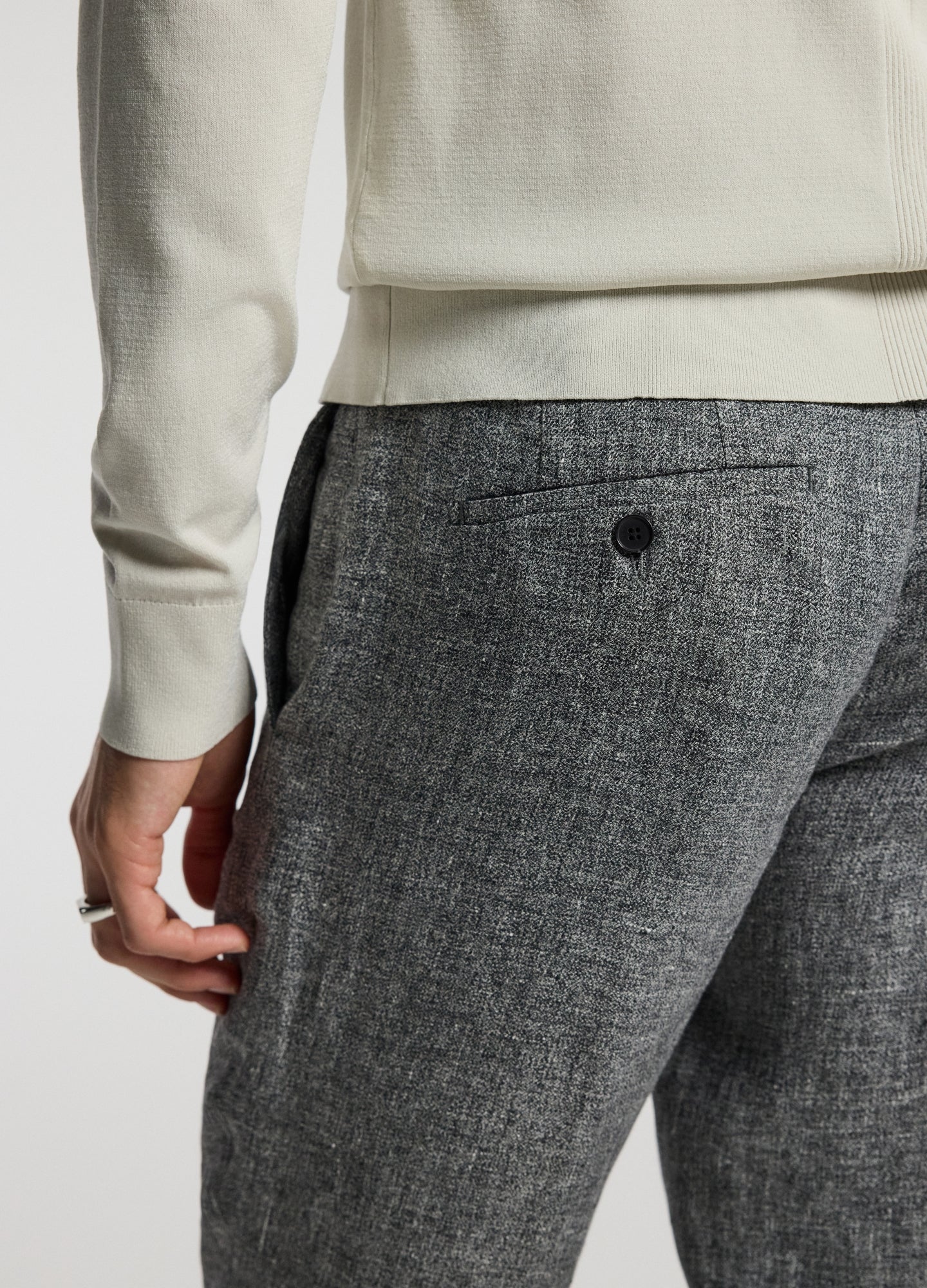 Melange Linen Suit Pants Iron - Image 5