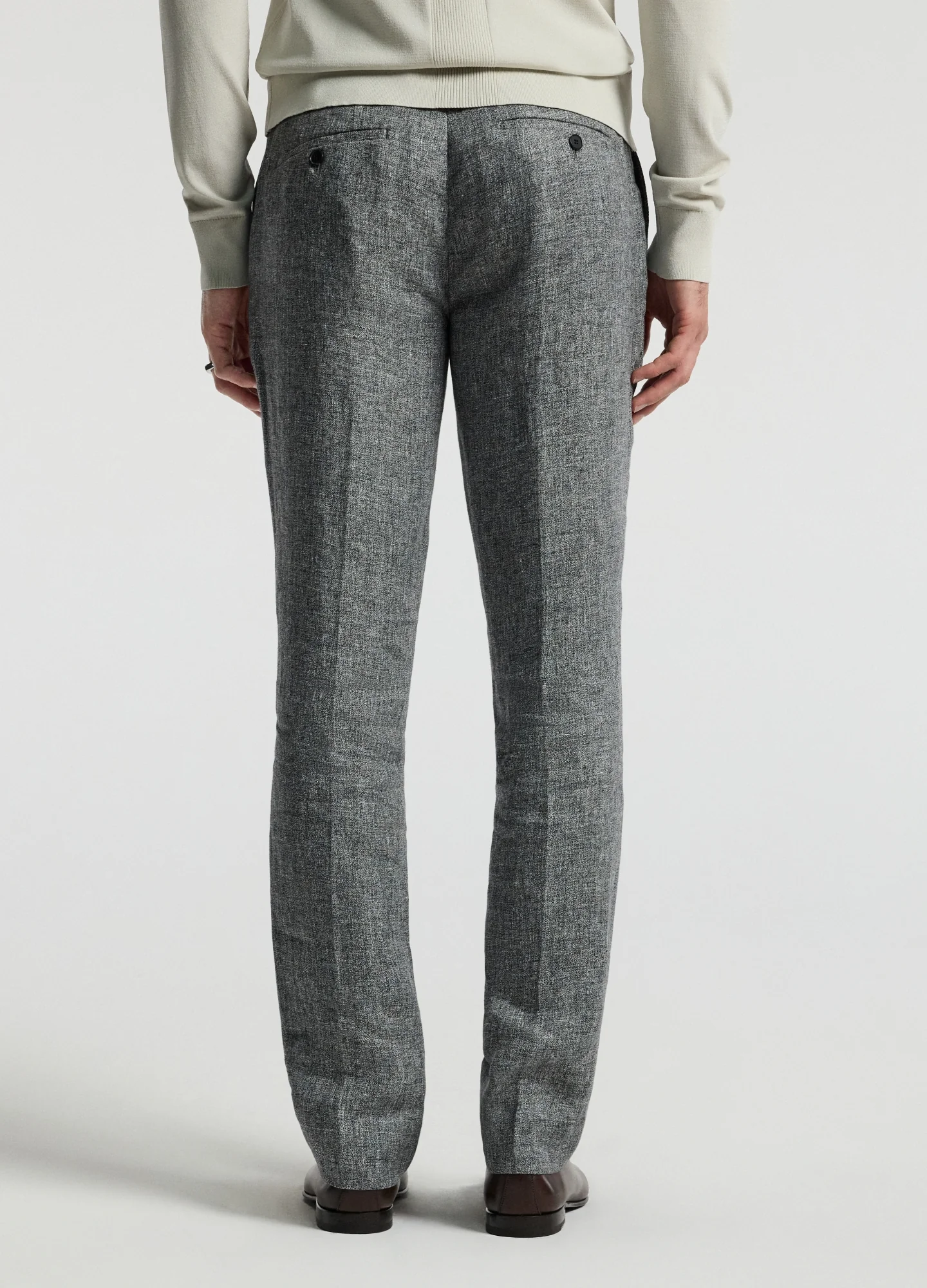 Melange Linen Suit Pants Iron - Image 6