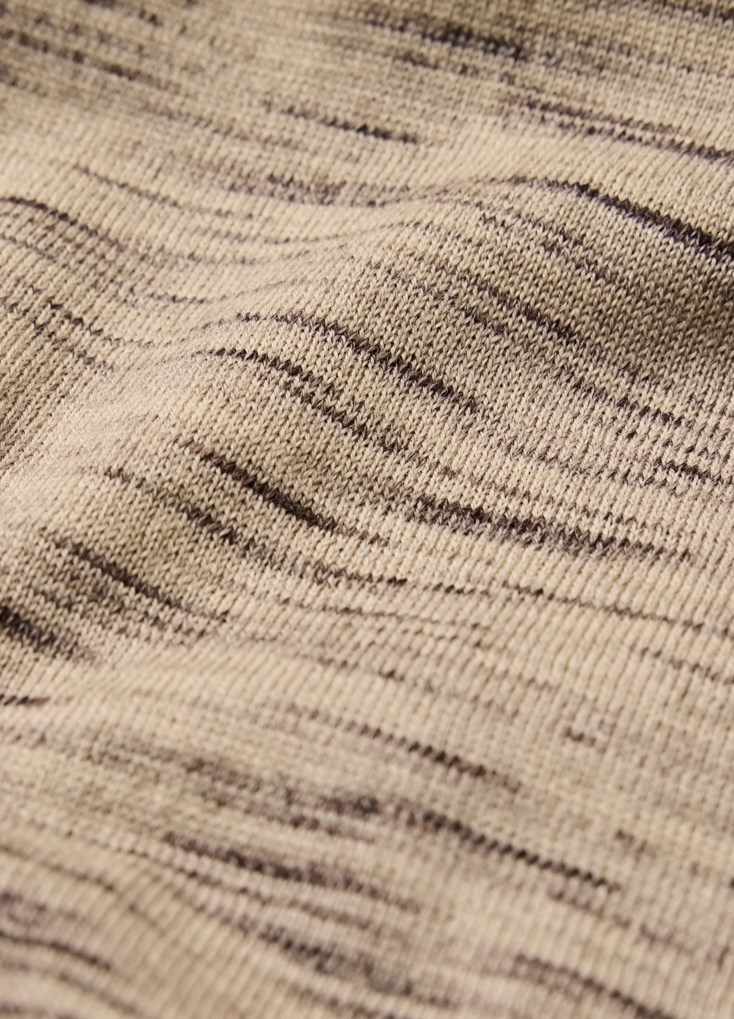 Melange Merino Wool Long Sleeve Polo Flint - Image 6