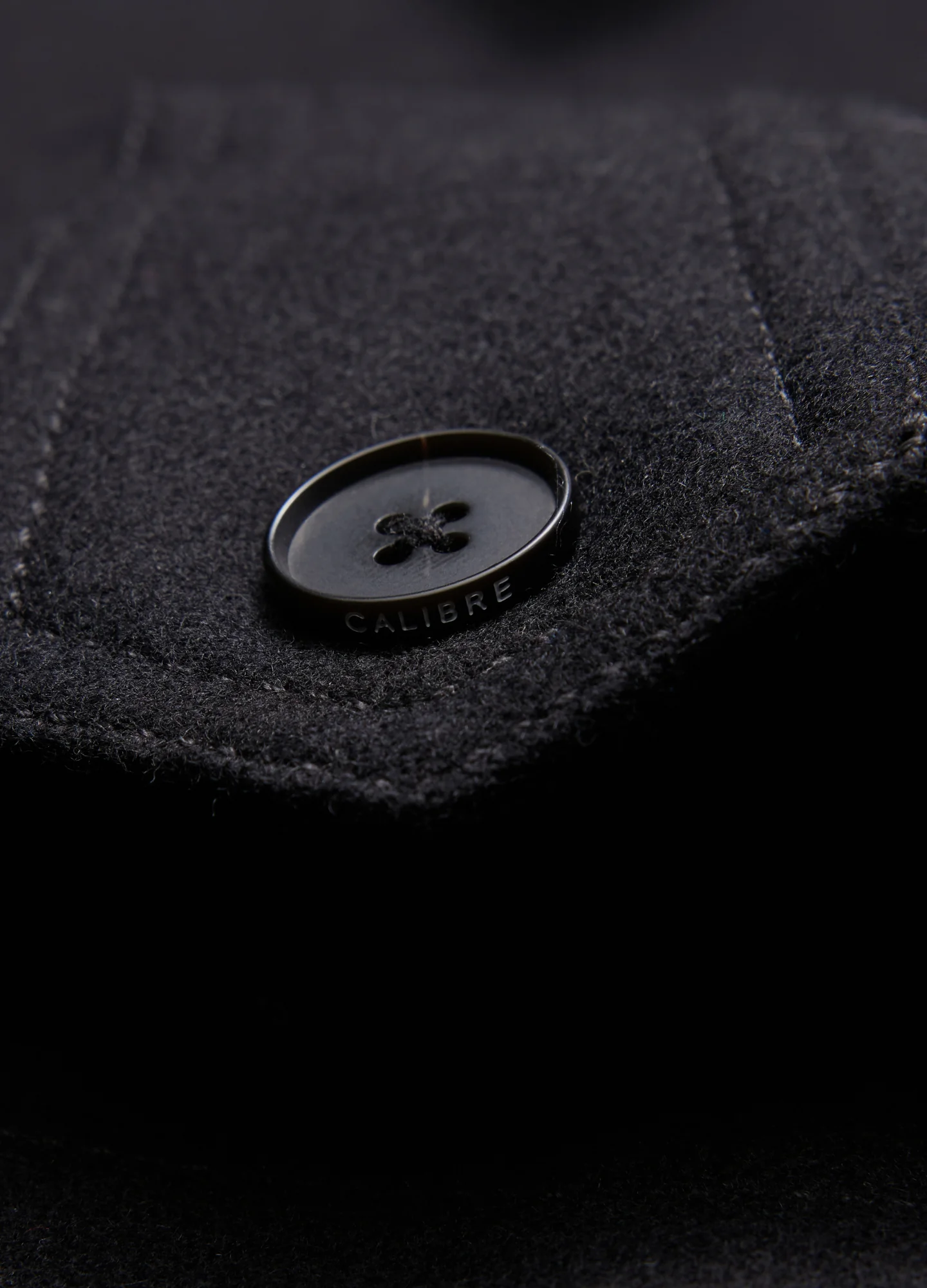 Melton Shirt Jacket Black - Image 6