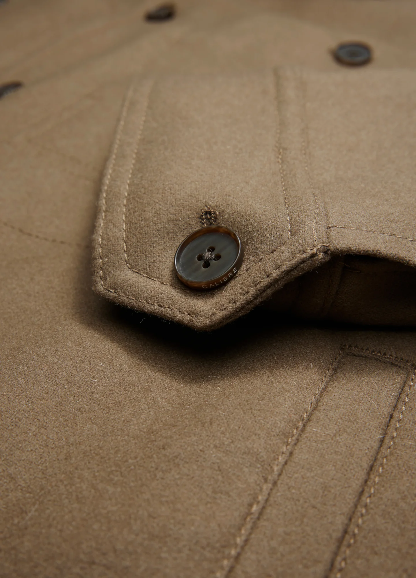Melton Shirt Jacket Latte - Image 6
