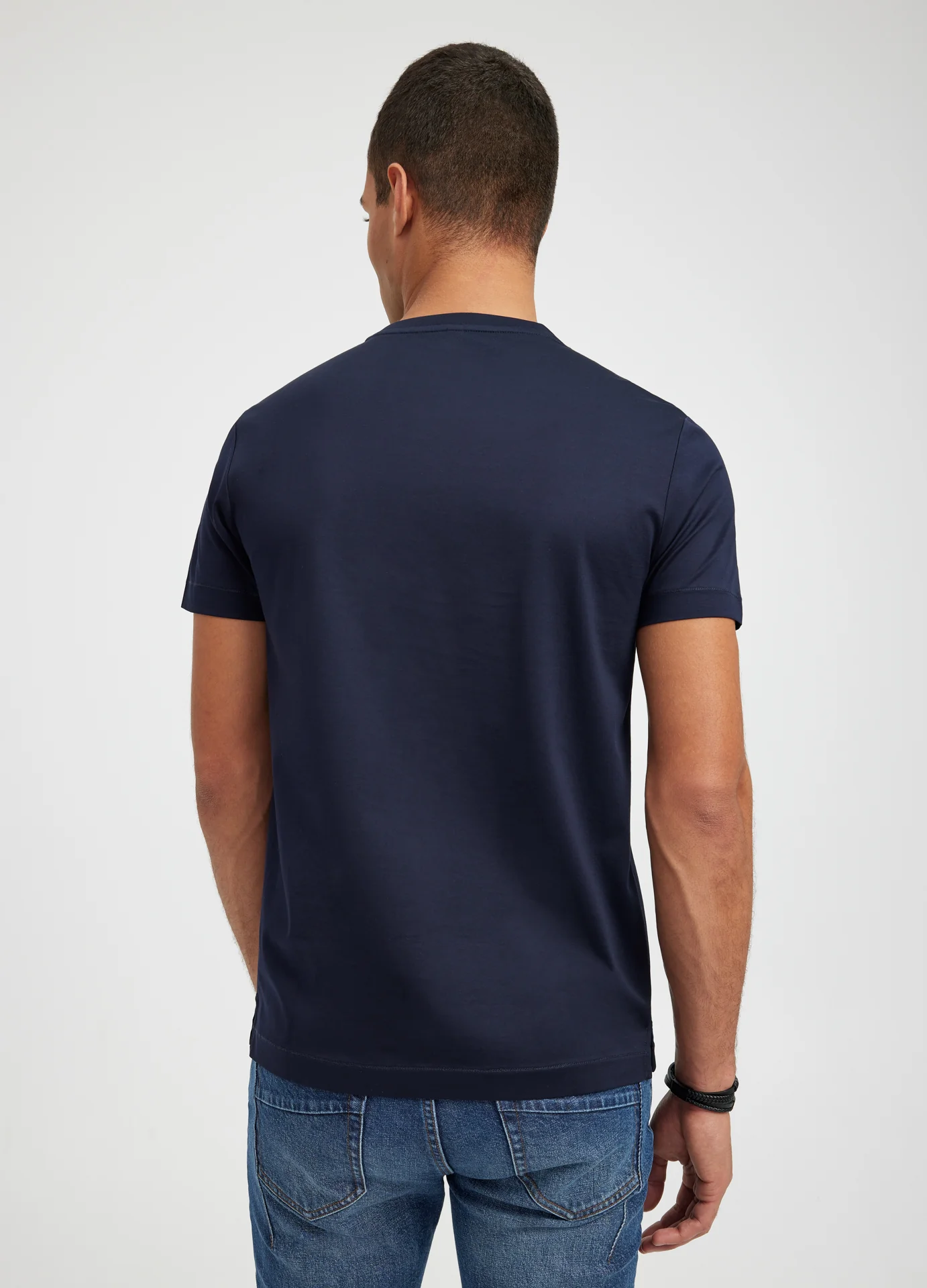 Mercerised Crew Neck T-Shirt Ink - Image 5