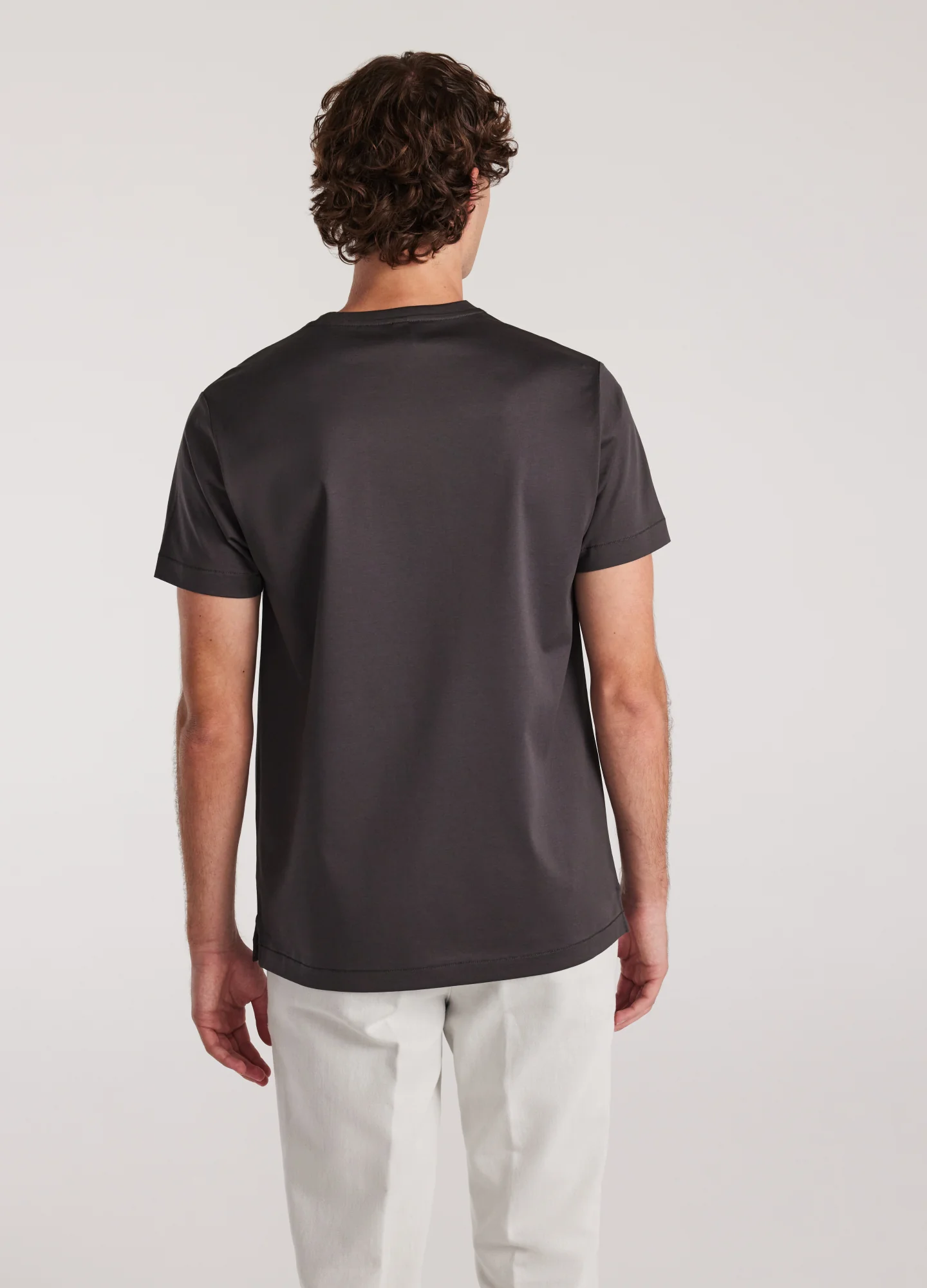 Mercerised Crew T-shirt Steel Grey - Image 5