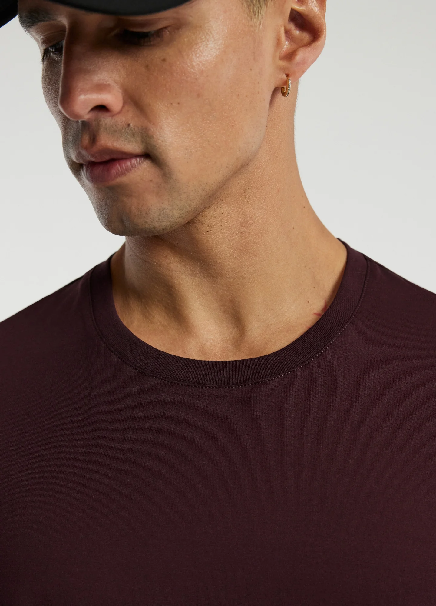 Mercerised Crew Neck T-shirt Cherry Red - Image 4