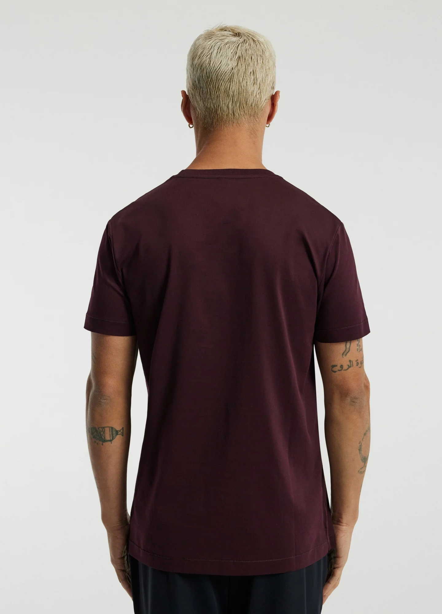 Mercerised Crew Neck T-shirt Cherry Red - Image 5