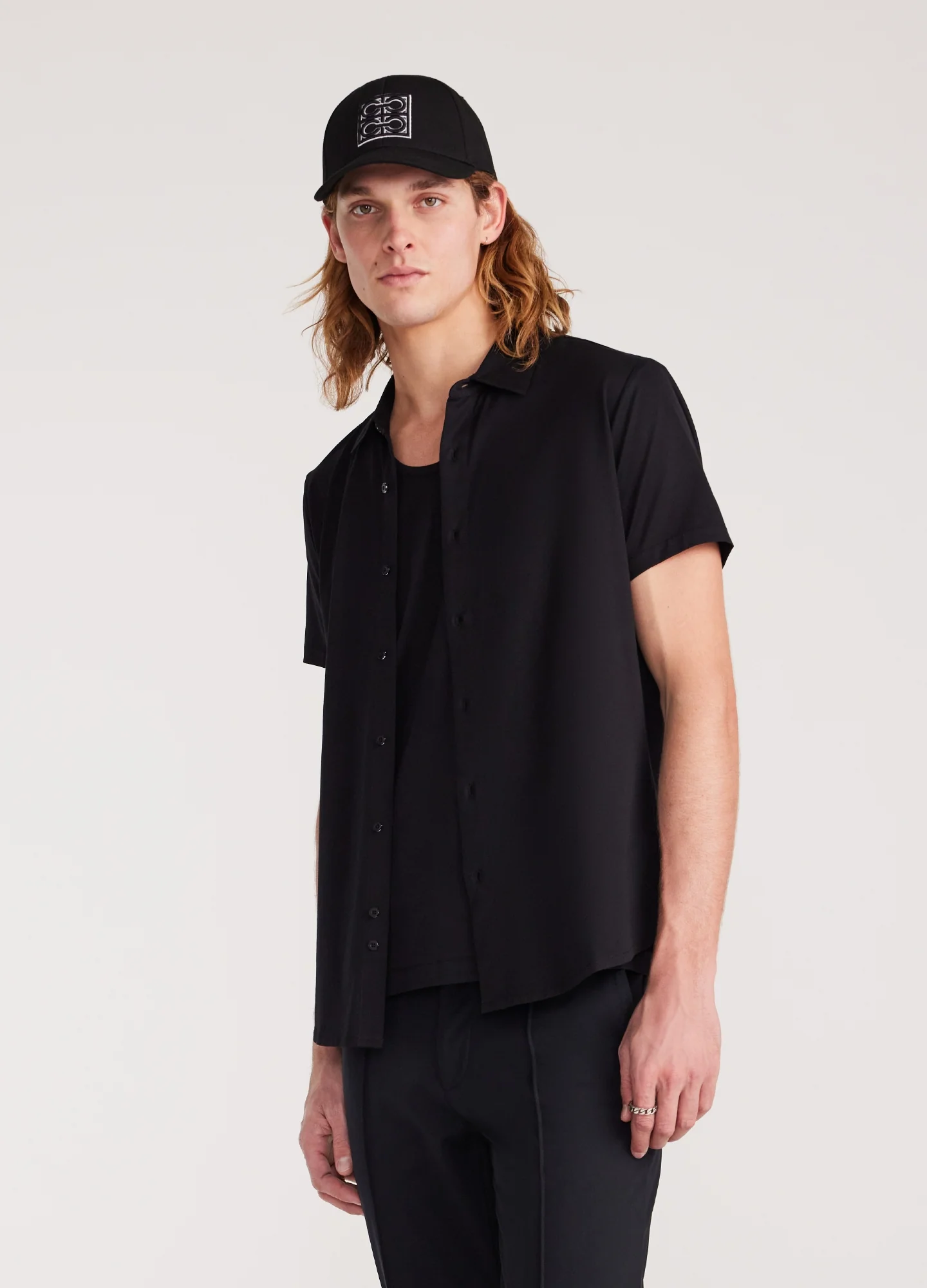 Mercerised Knit Shirt Black - Image 3