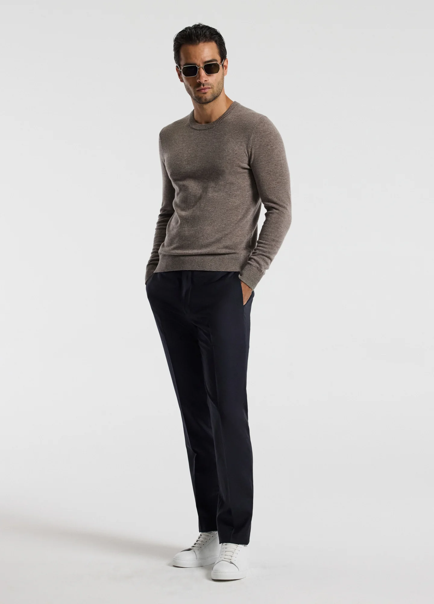Merino Wool Crew Neck Sweater Khaki - Image 6