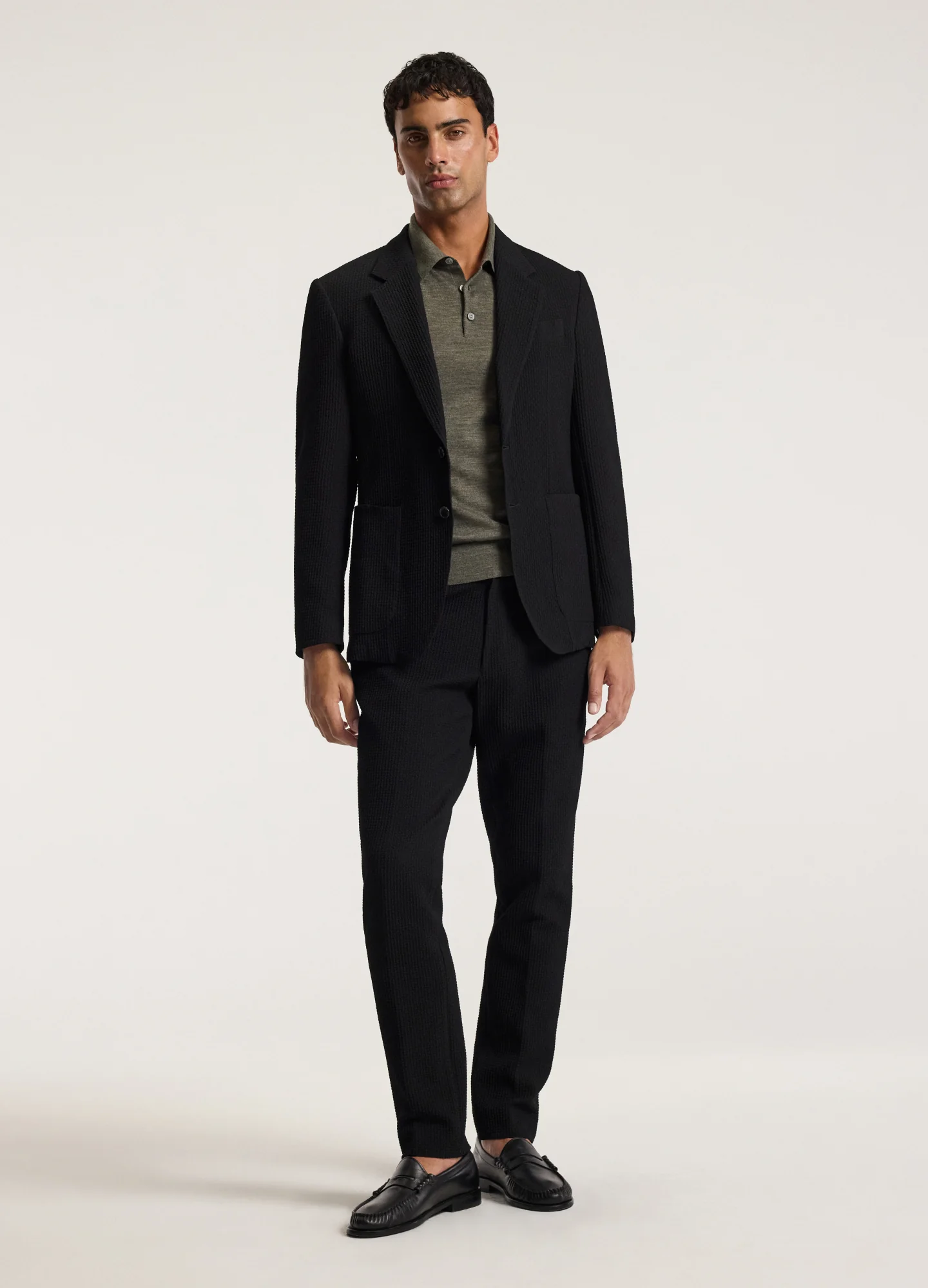 Merino Wool Polo Khaki - Image 7