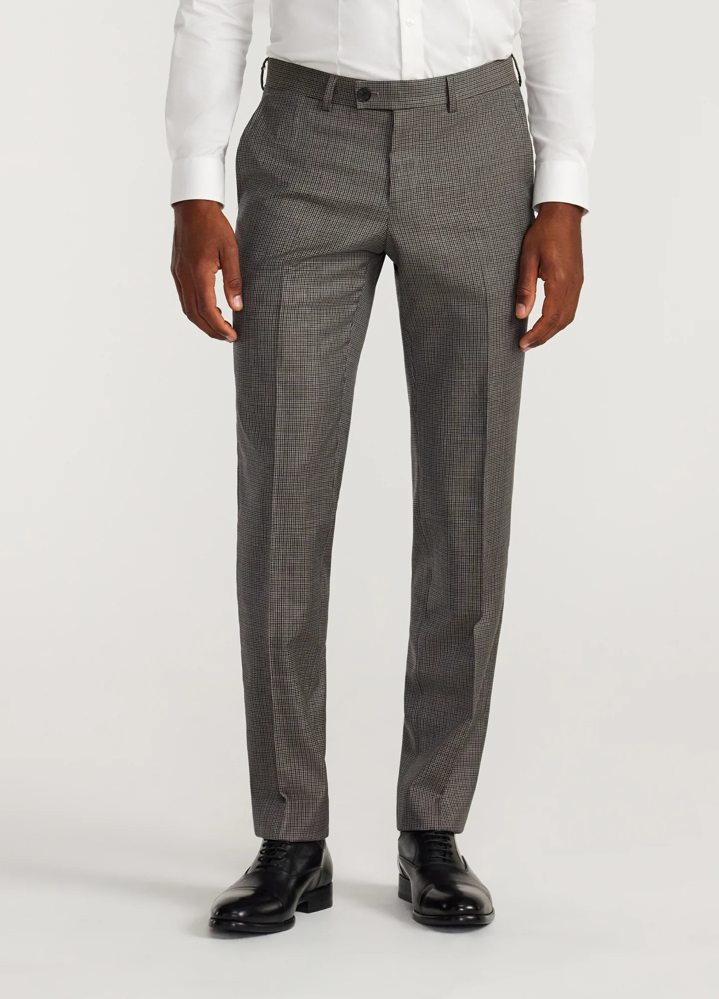 Micro Check Suit Pants Taupe - Image 3