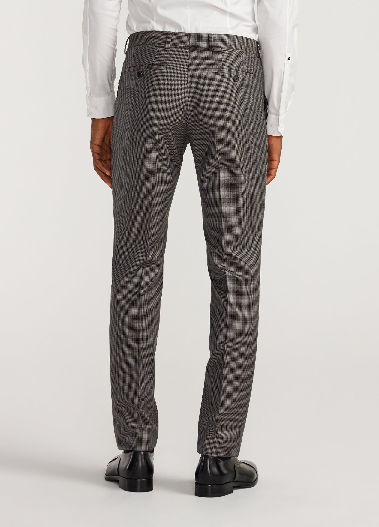 Micro Check Suit Pants Taupe - Image 5