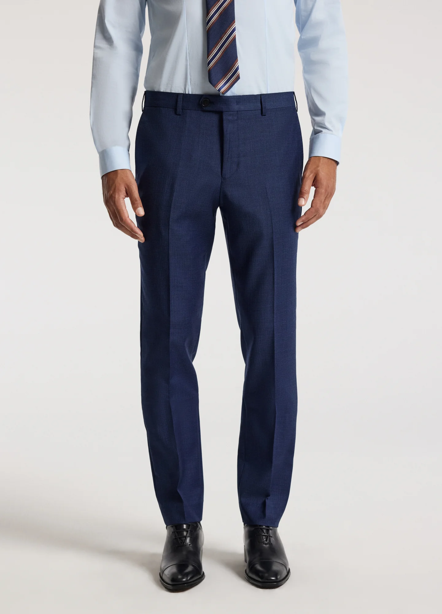 Micro Check Wool Suit Pants Royal Blue - Image 3