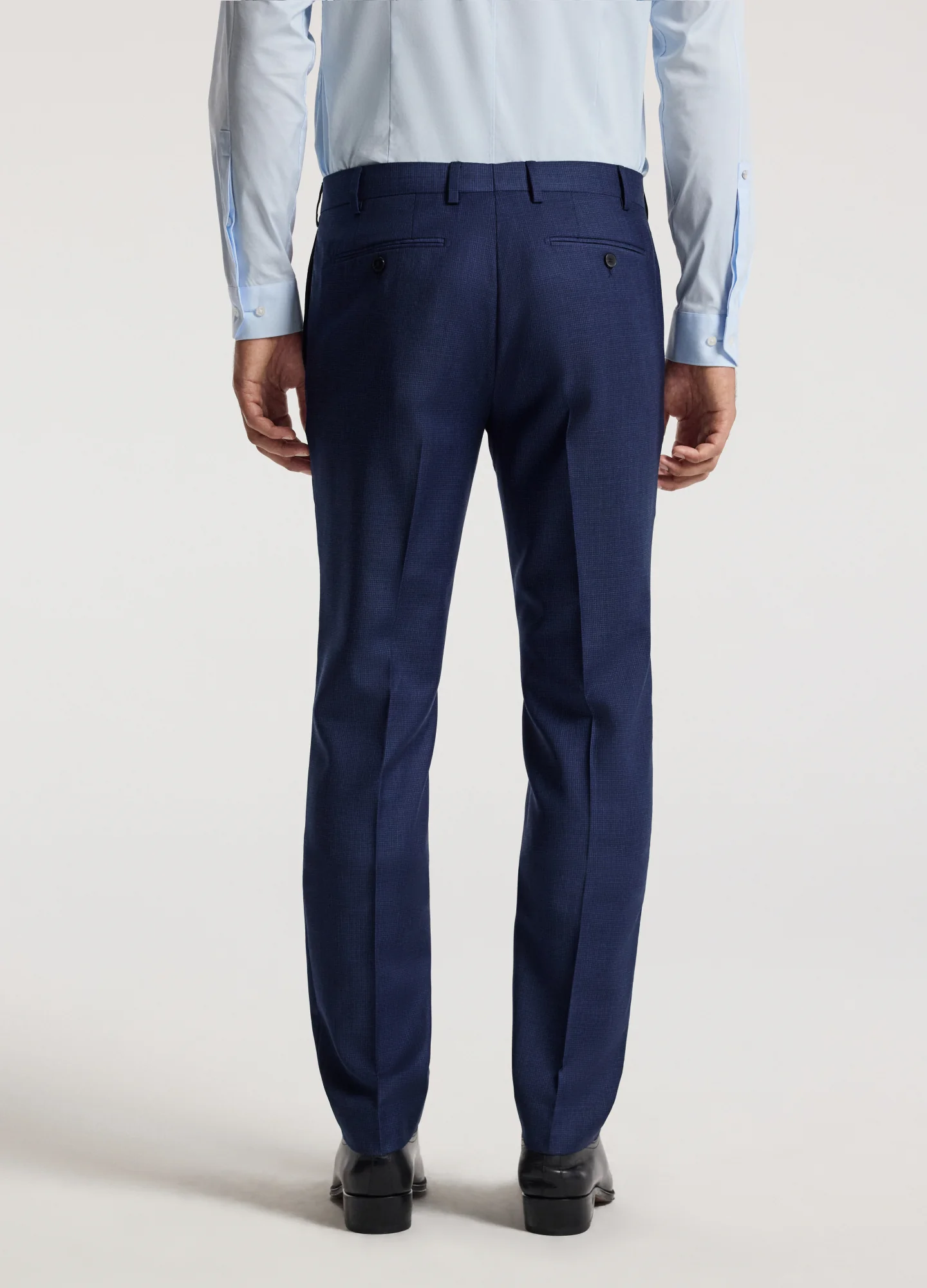 Micro Check Wool Suit Pants Royal Blue - Image 5