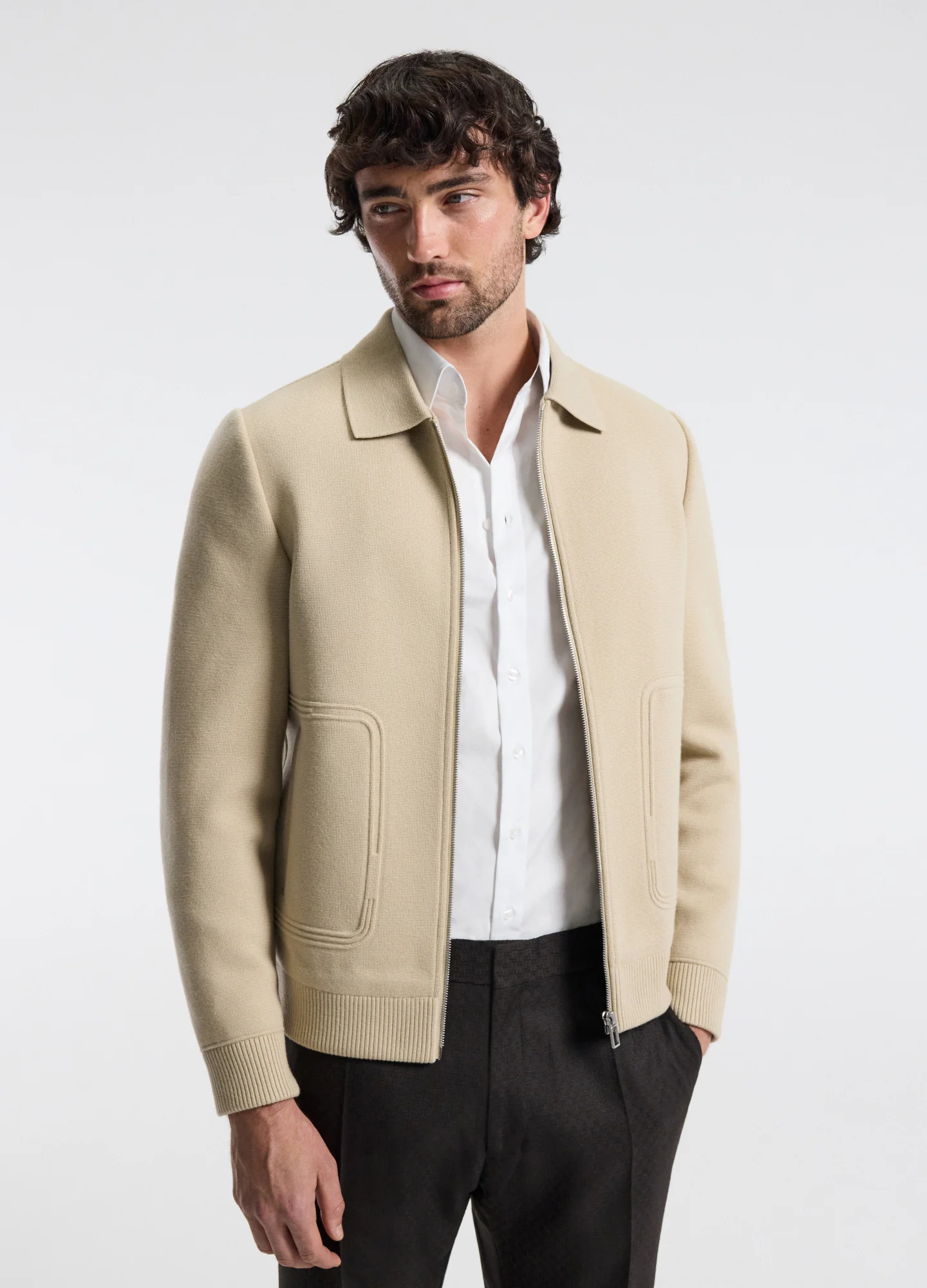 Milano Knit Jacket Stone - Image 2