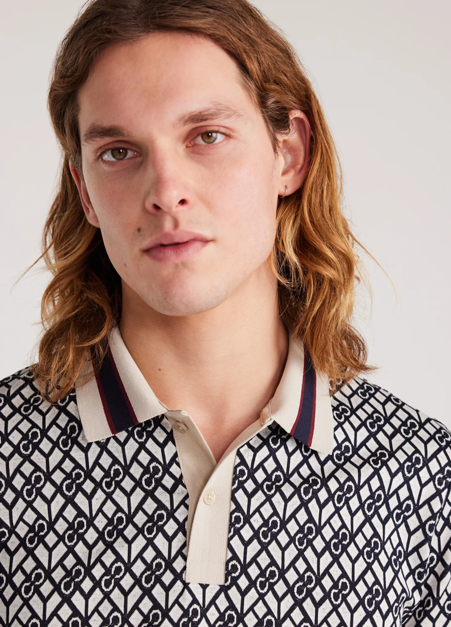 Monogram Jacquard Polo Navy - Image 4