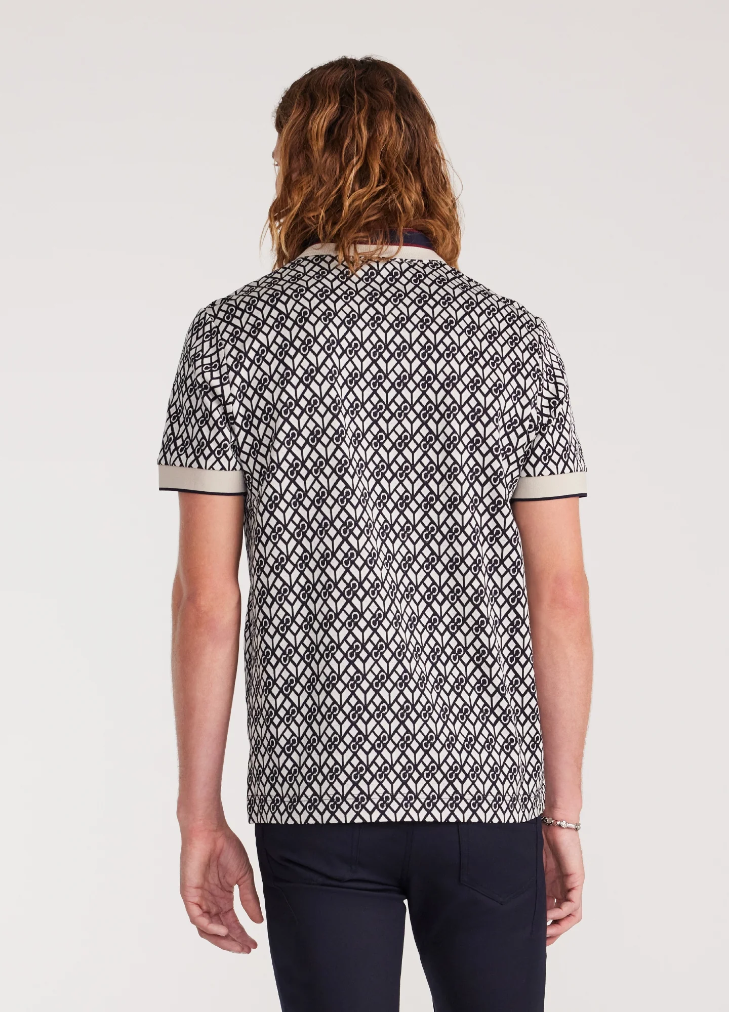Monogram Jacquard Polo Navy - Image 5