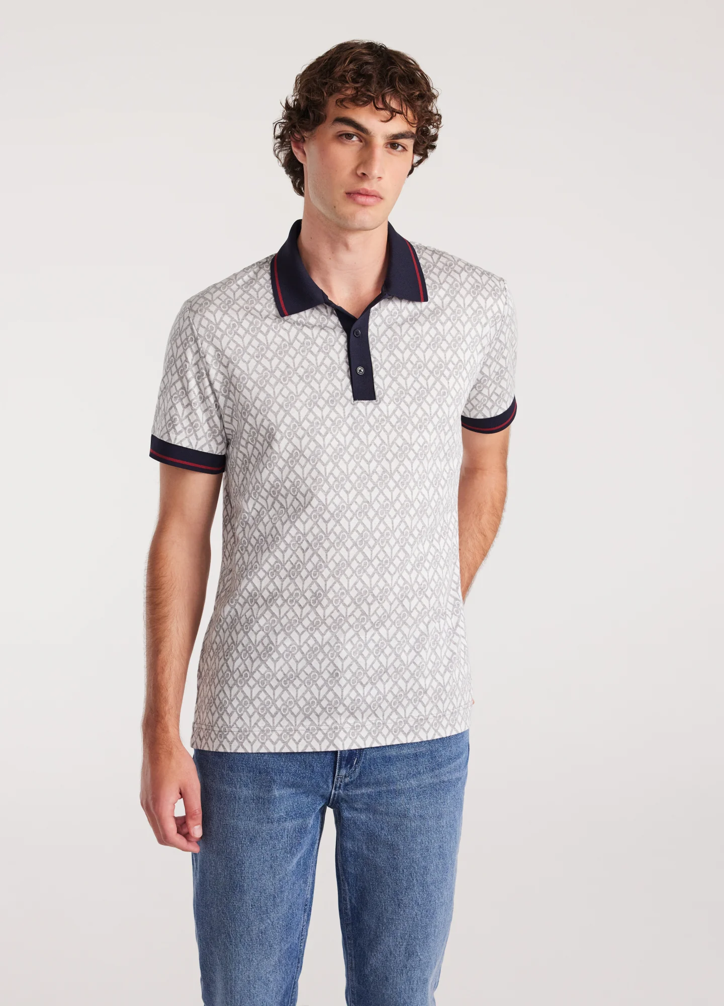 Monogram Jacquard Polo Silver - Image 3