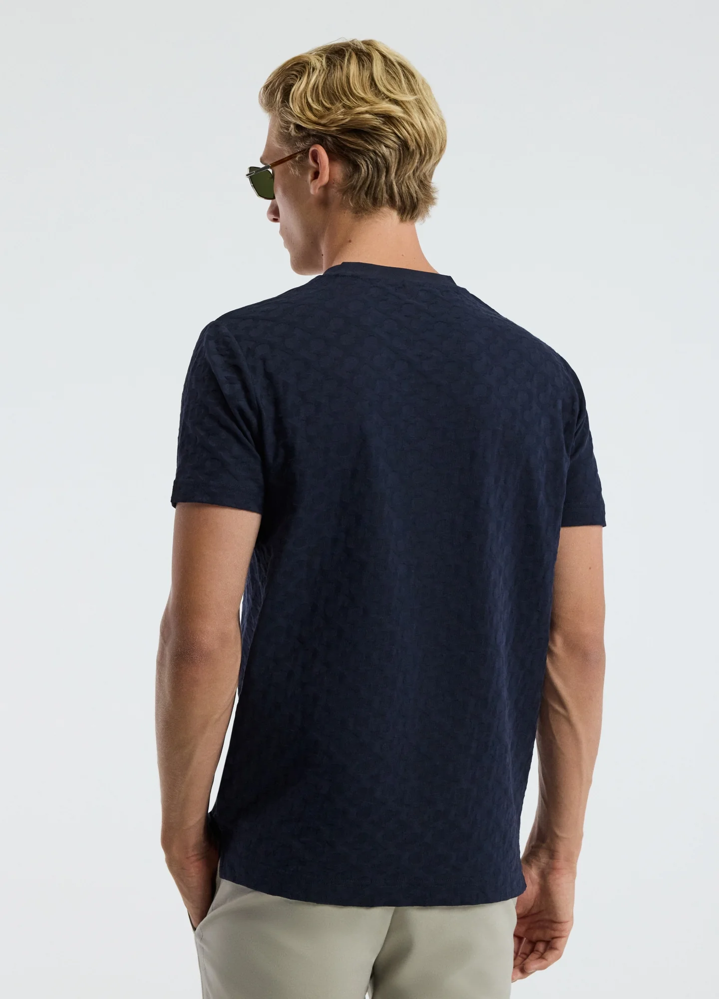 Monogram Jacquard T-shirt Navy - Image 5