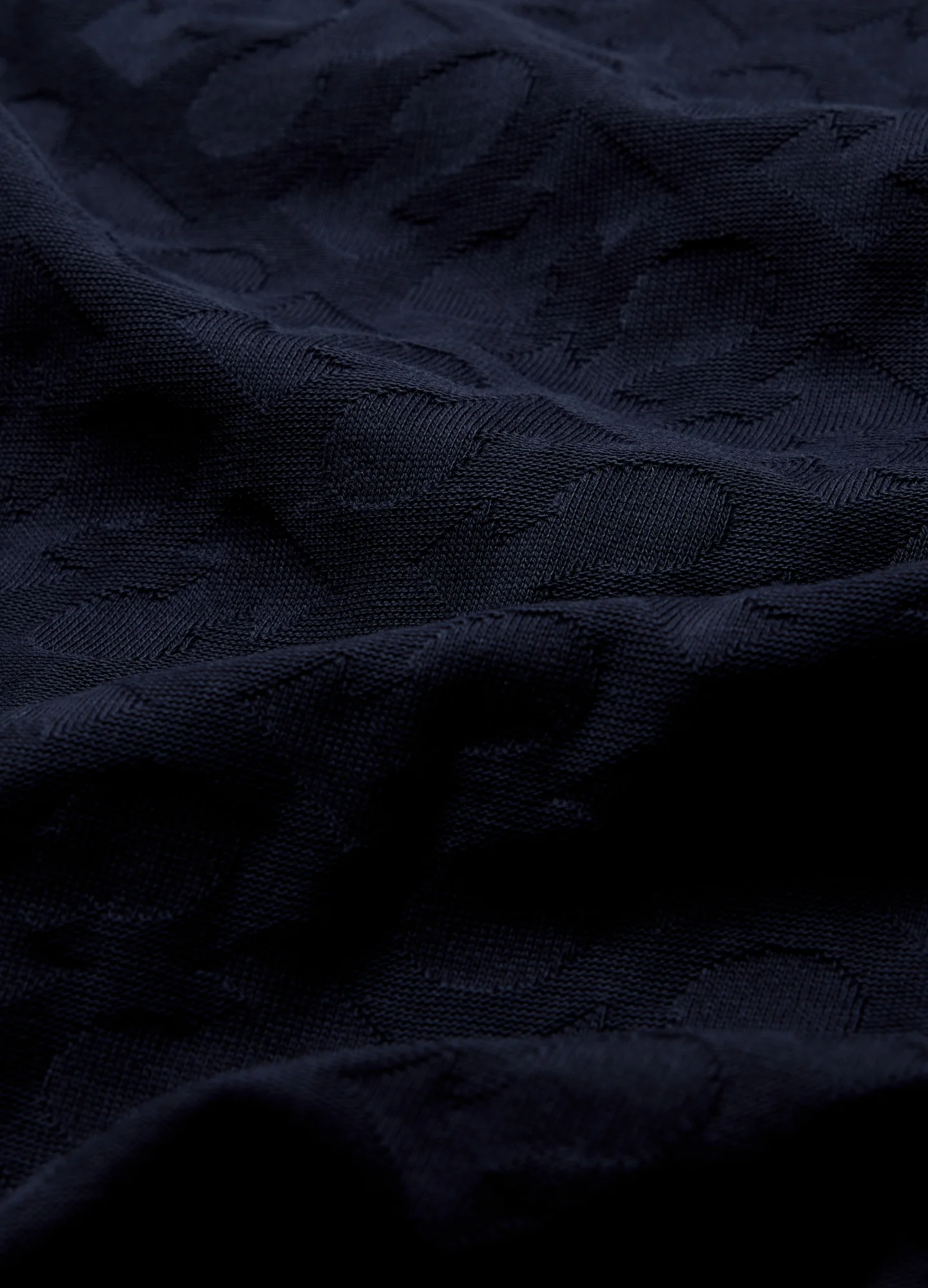 Monogram Jacquard T-shirt Navy - Image 6