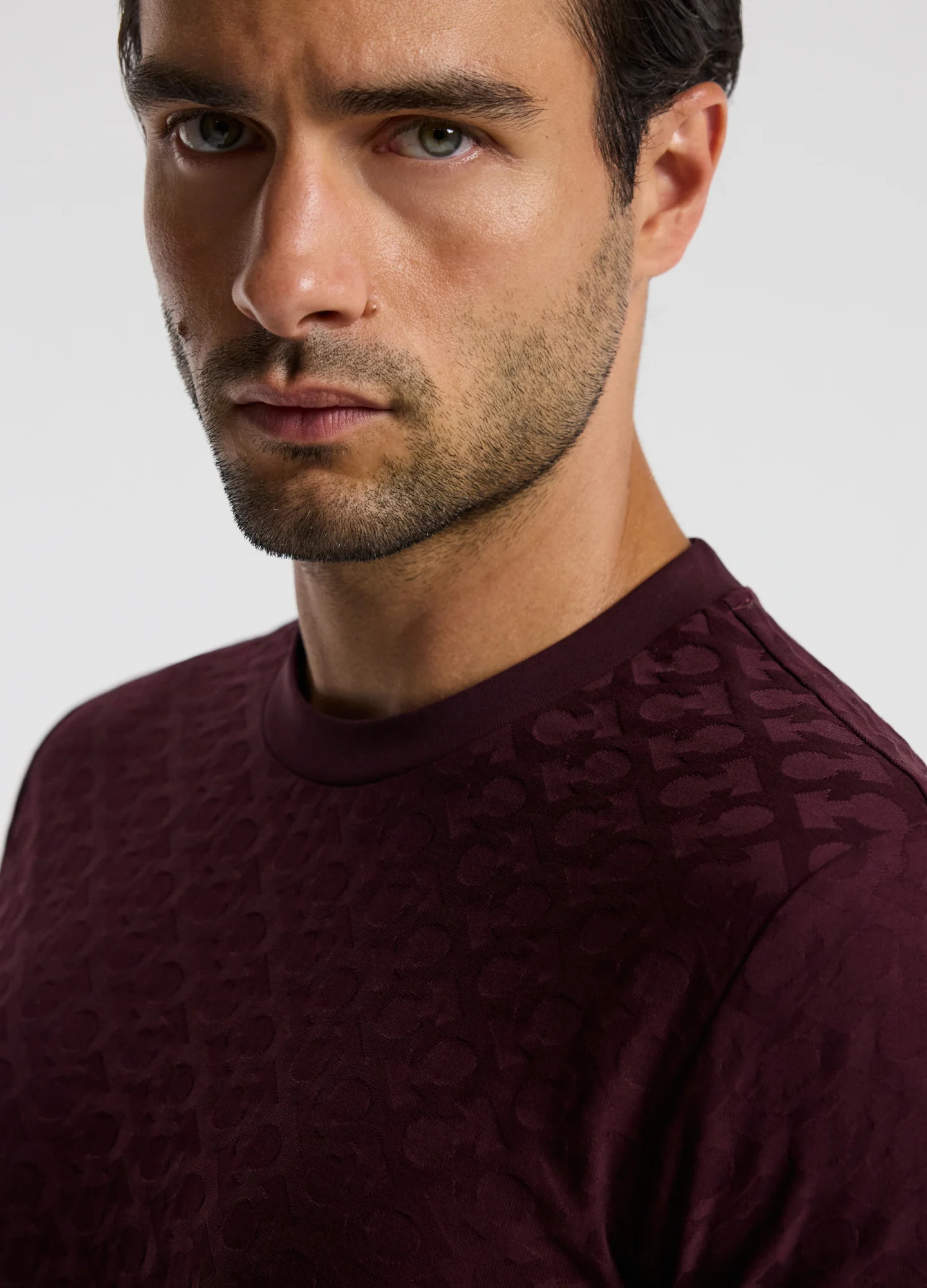 Monogram Jacquard T-shirt Oxblood - Image 4