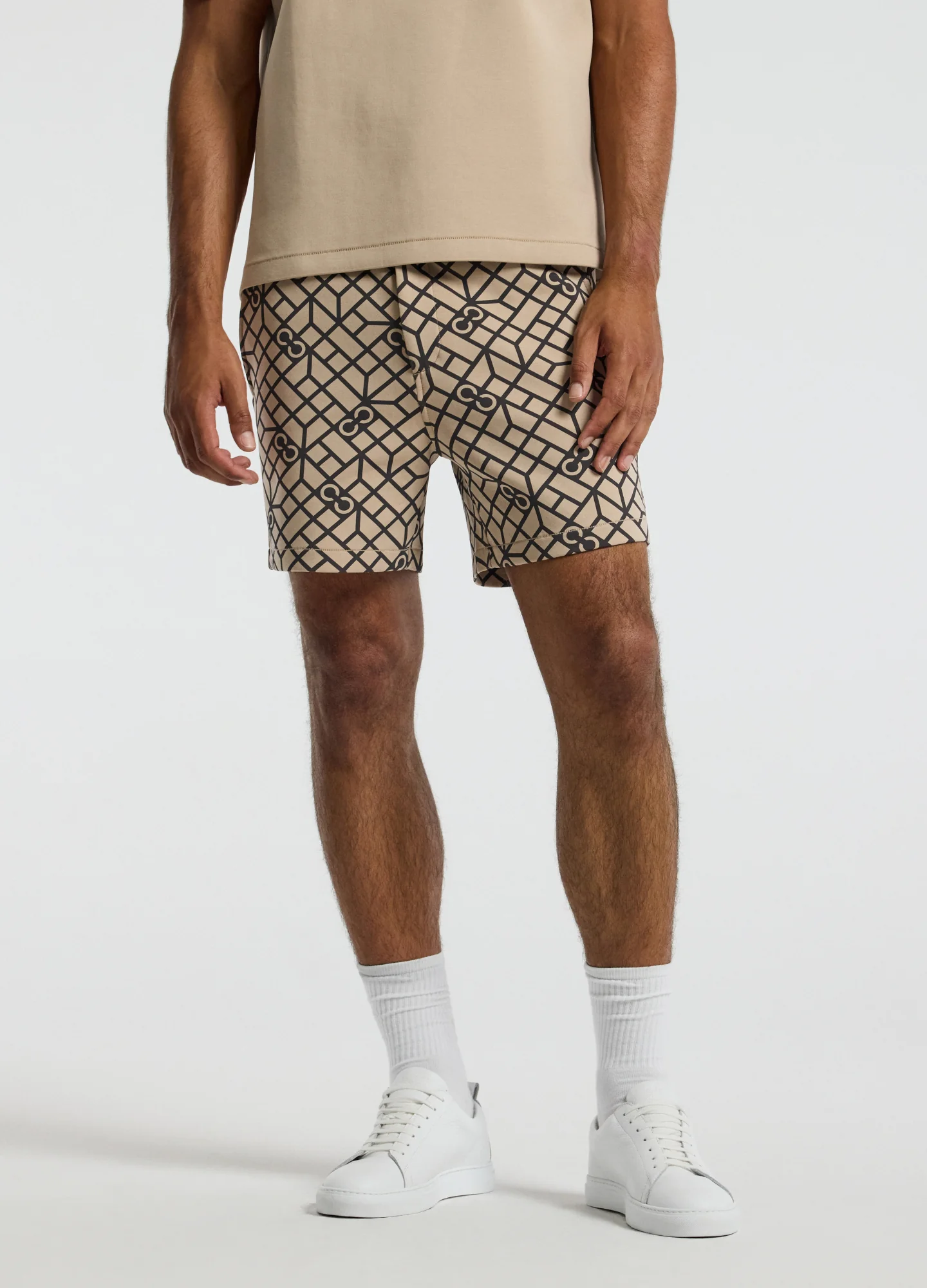 Monogram Print Sweatshorts Dune - Image 3