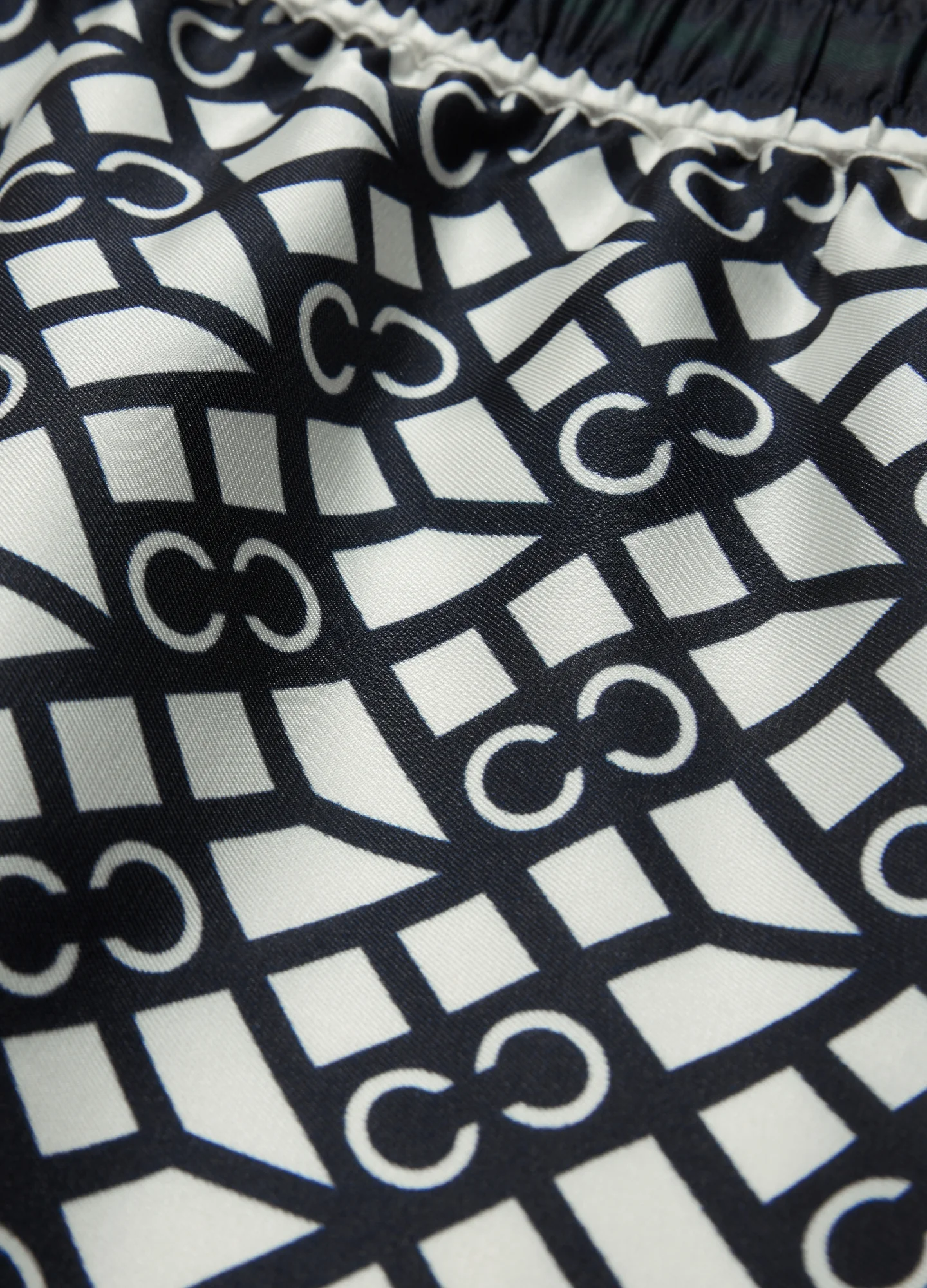 Monogram Scarf Print Shorts Navy - Image 6