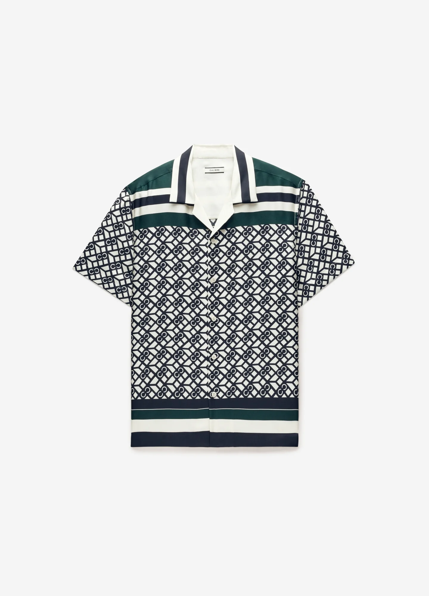 Monogram Scarf Silk Shirt Navy