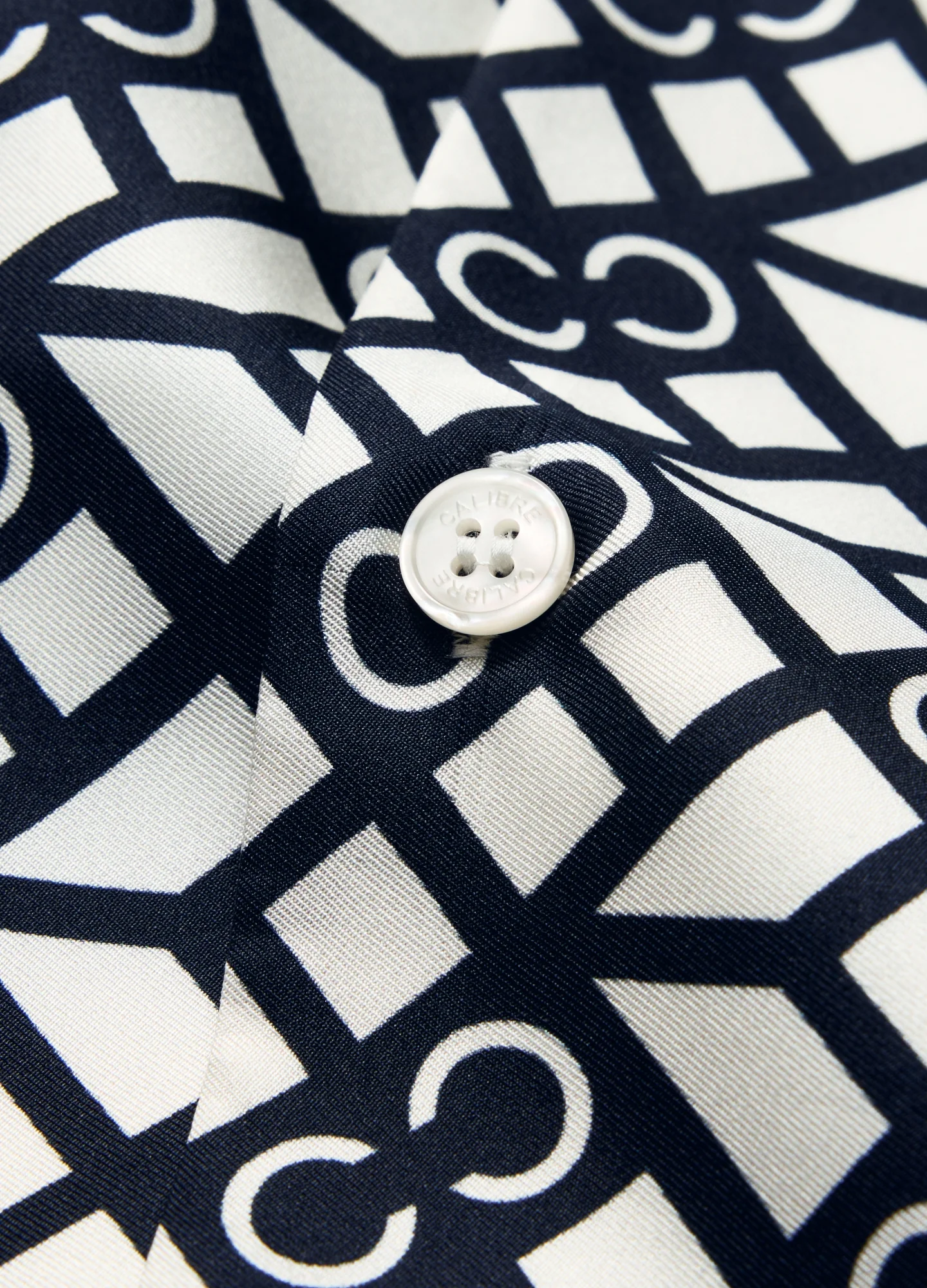 Monogram Scarf Silk Shirt Navy - Image 6