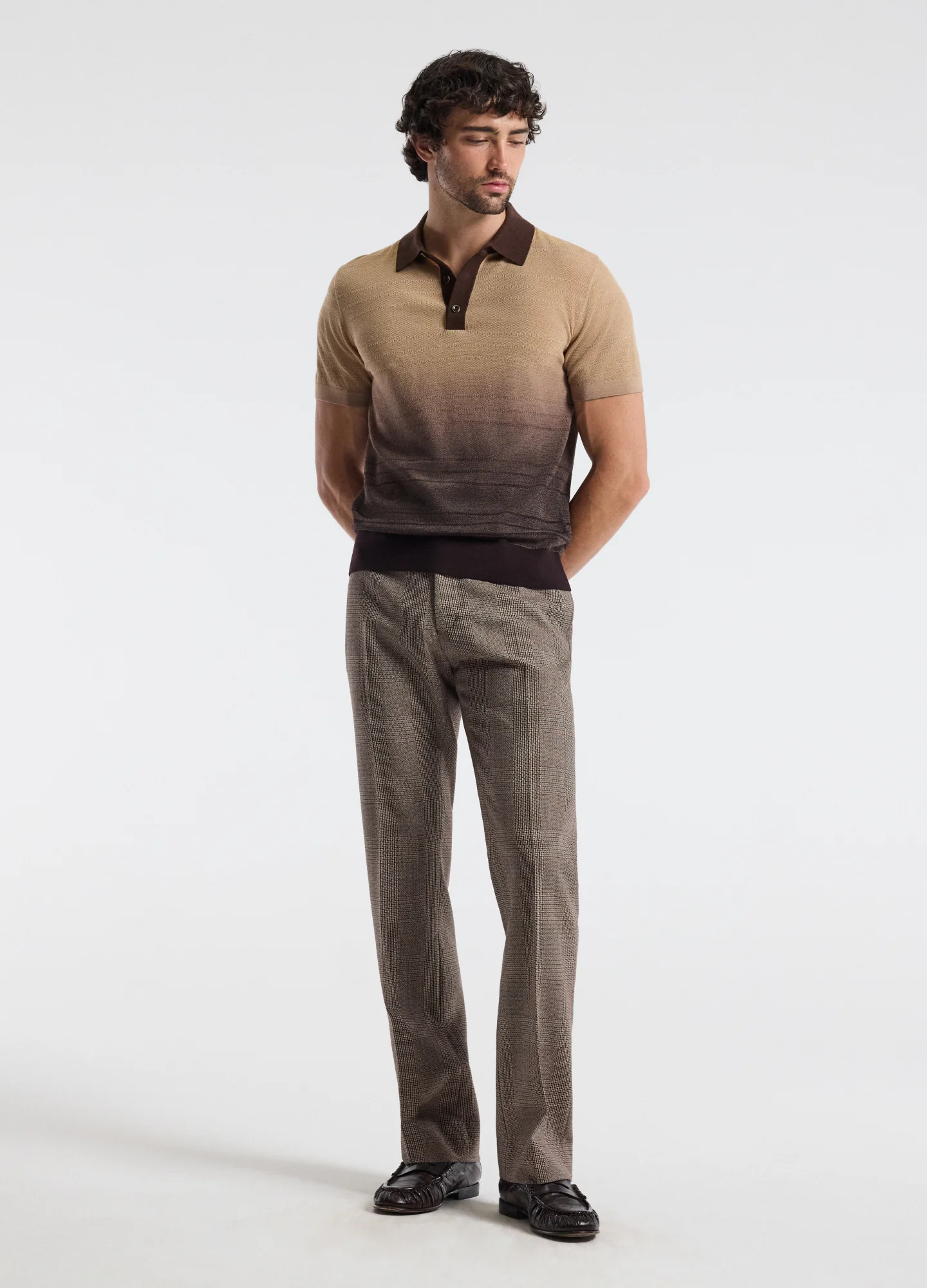Ombre Merino Wool Polo Neutral - Image 2