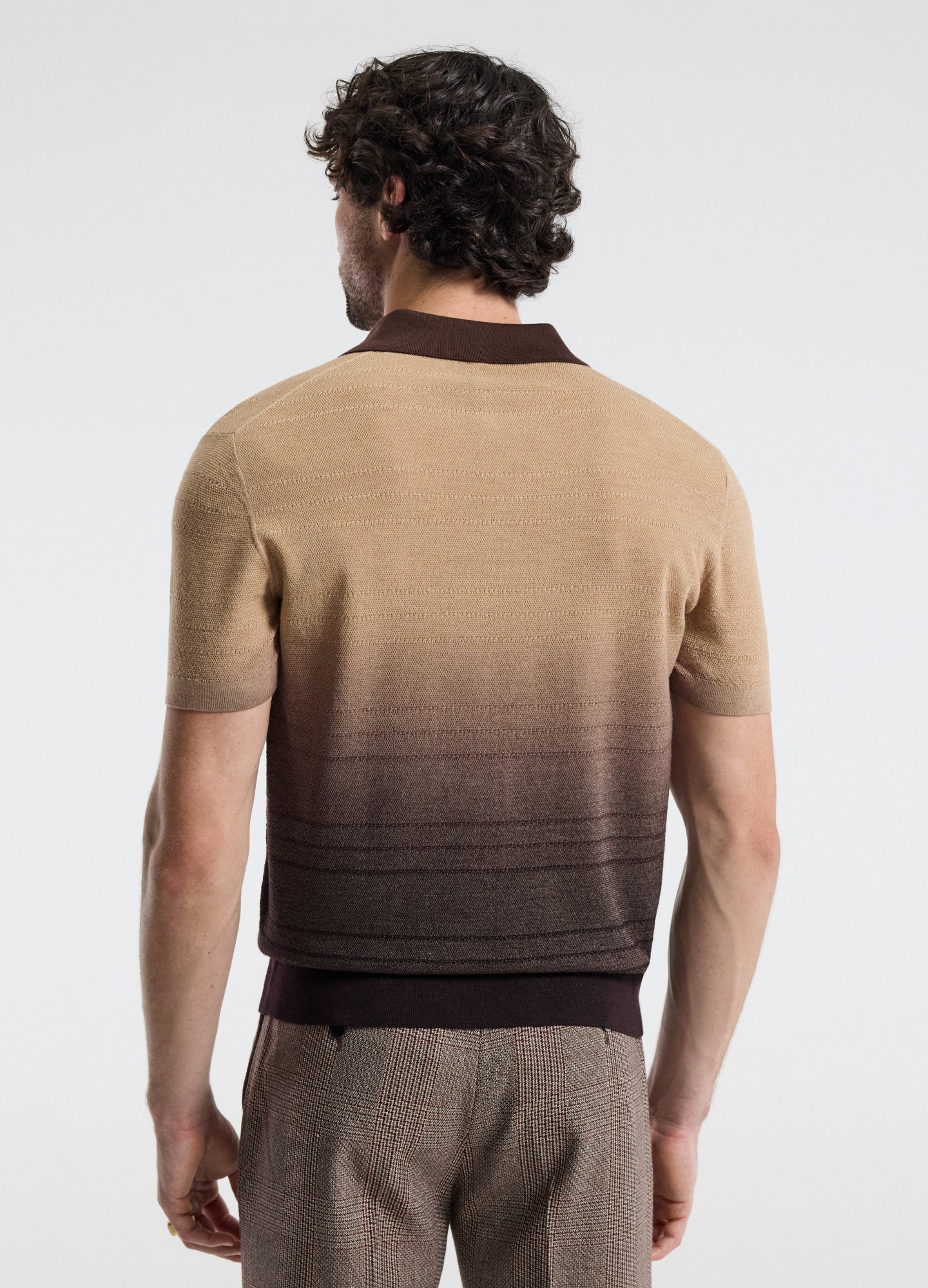 Ombre Merino Wool Polo Neutral - Image 5