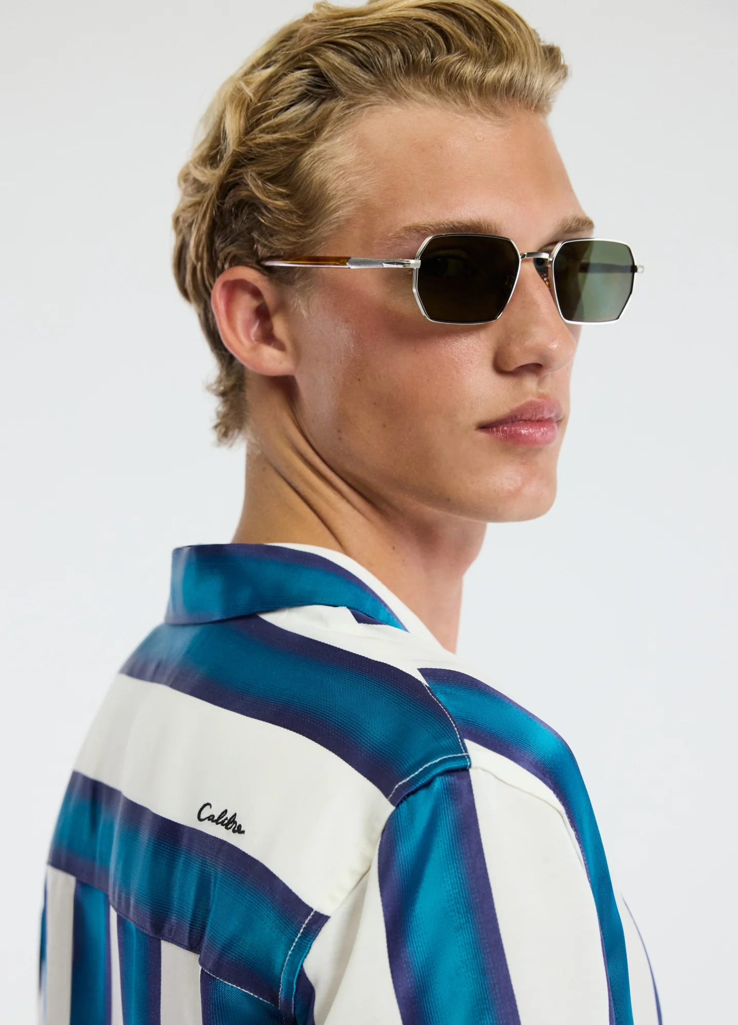 Ombre Stripe Short Sleeved Shirt Pacific - Image 4