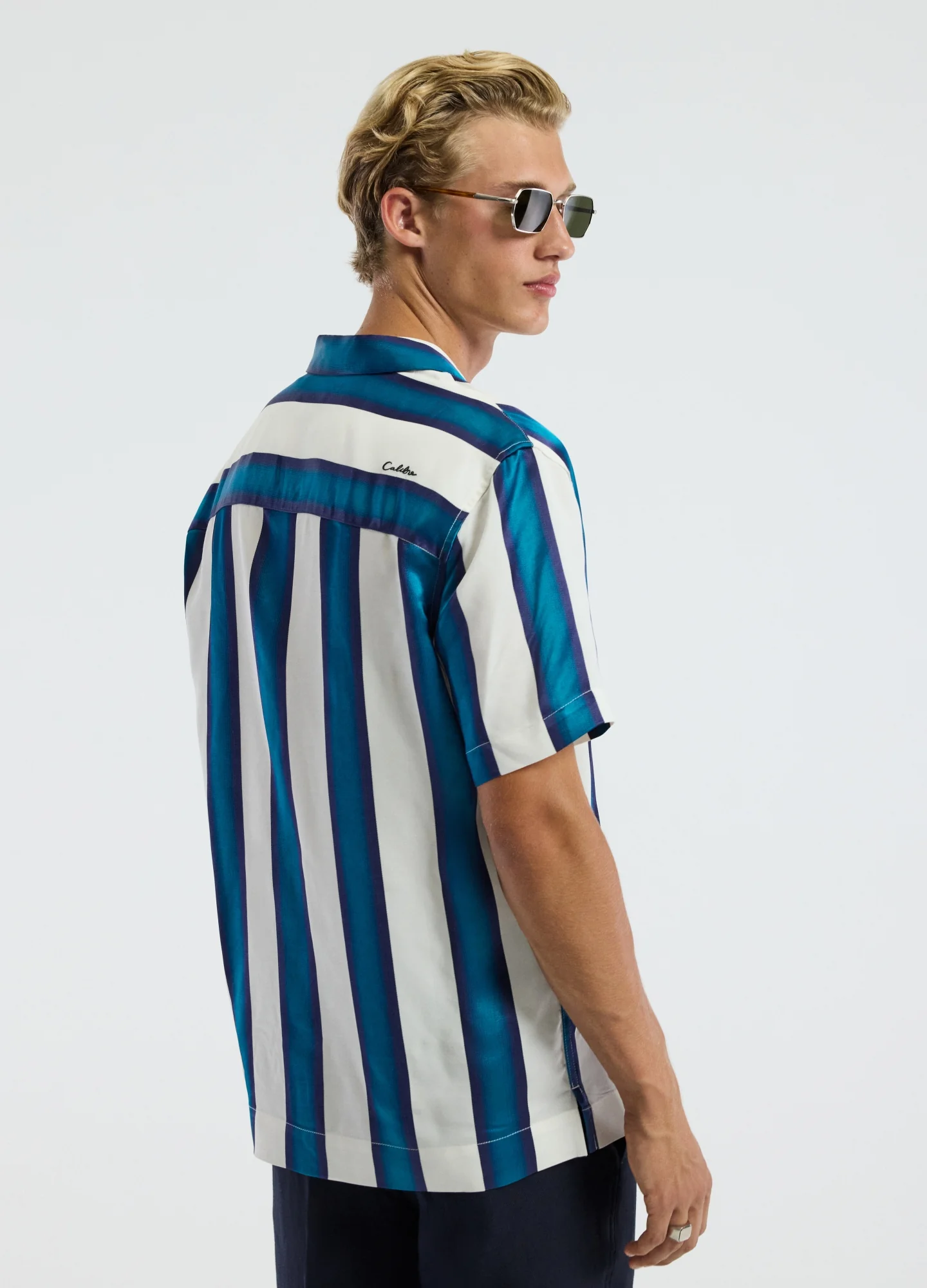 Ombre Stripe Short Sleeved Shirt Pacific - Image 5