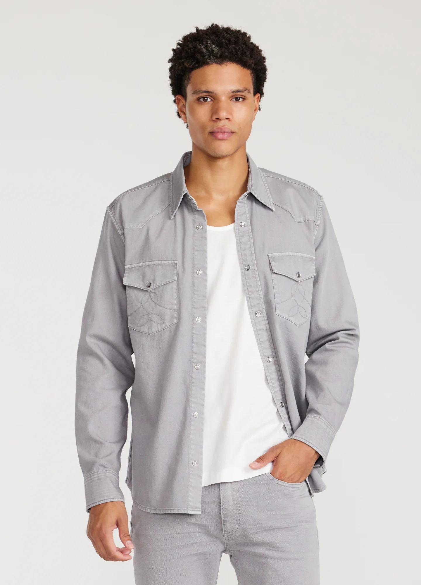Overdyed Western Shirt Ash - Image 3