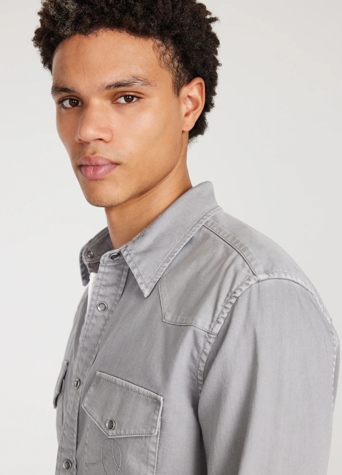 Overdyed Western Shirt Ash - Image 4