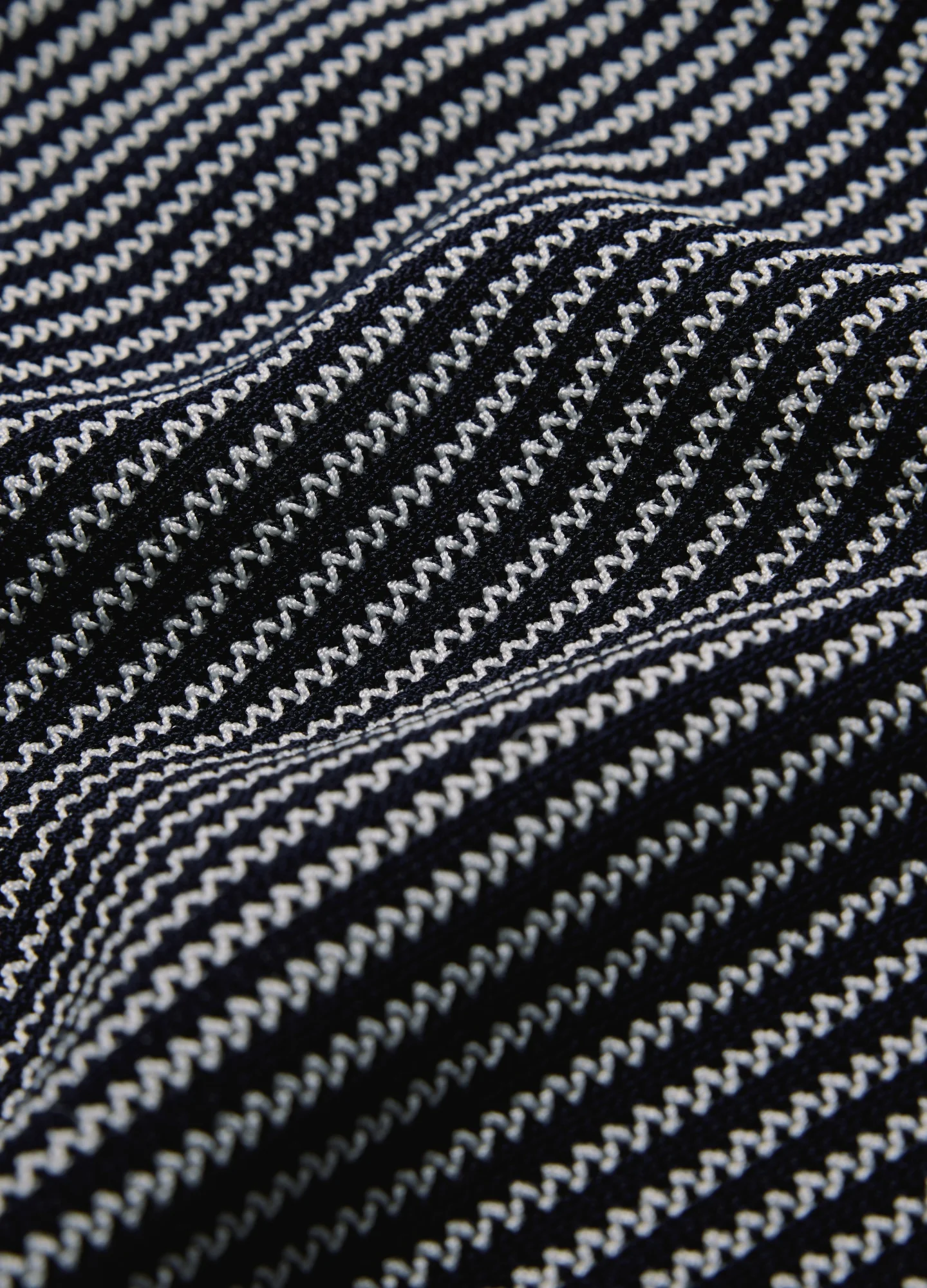 Panelled Stripe Knit Shirt Navy - Image 6