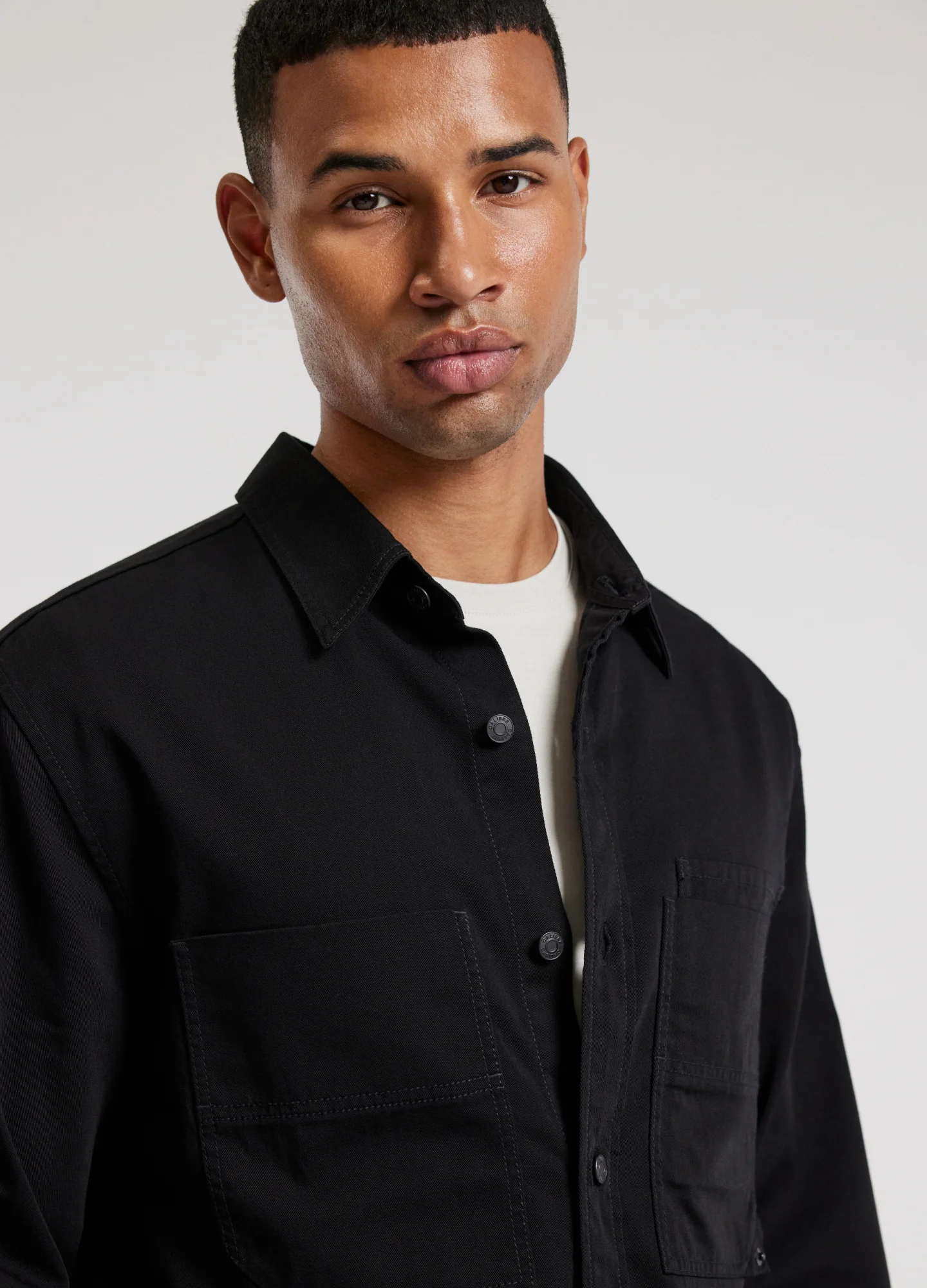 Patched Pocket Overshirt Black - Image 4