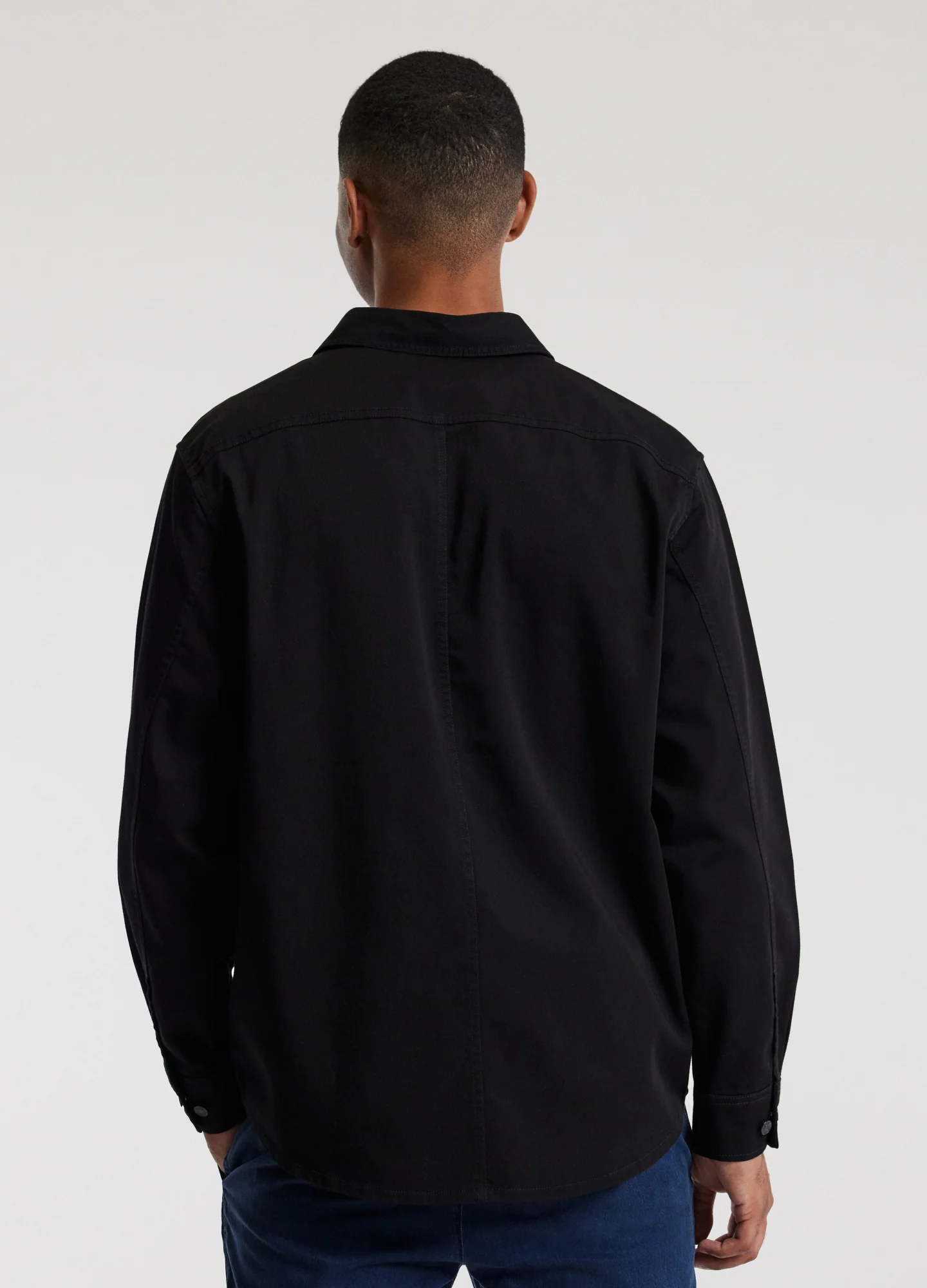 Patched Pocket Overshirt Black - Image 5