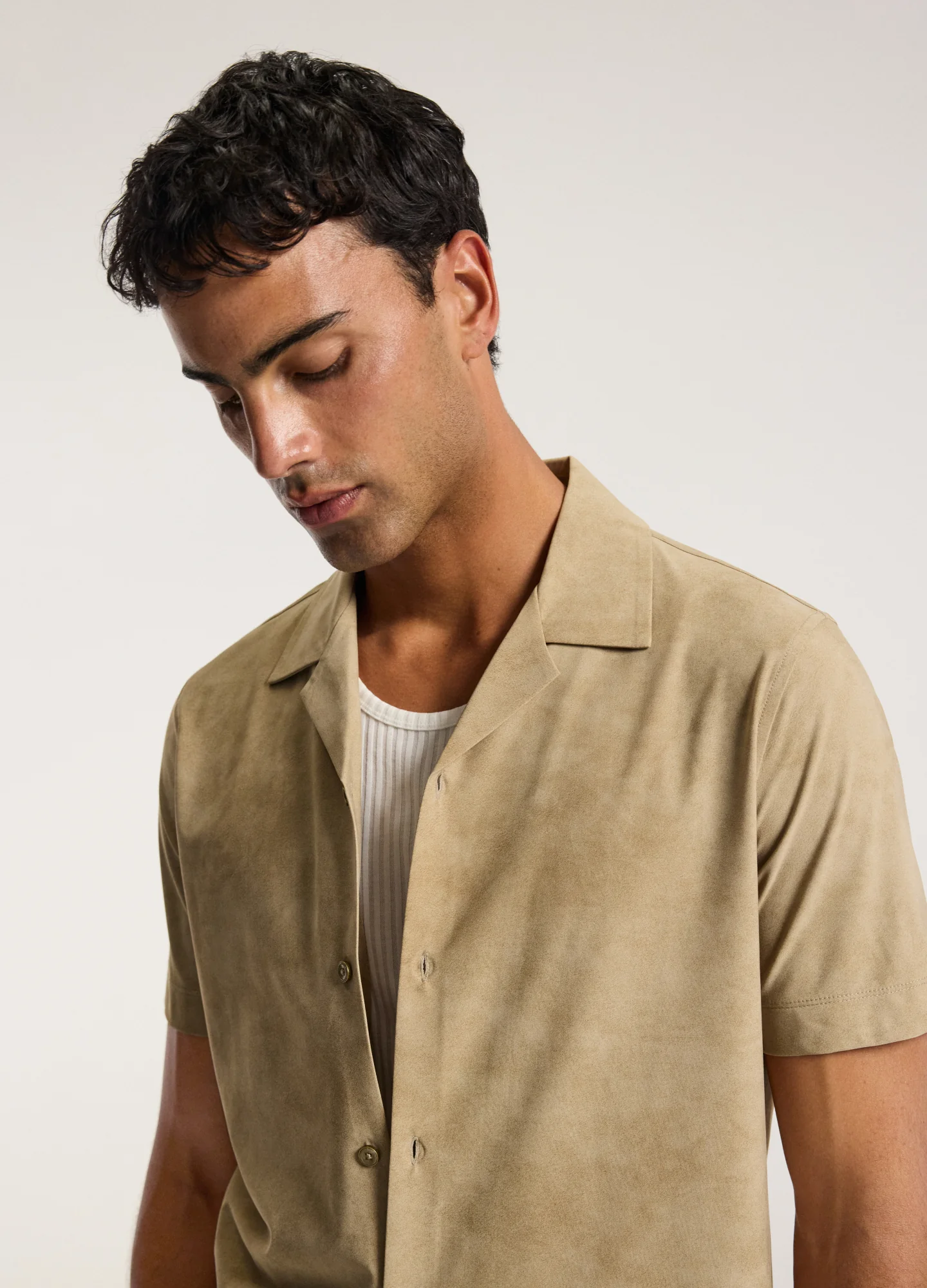 Performance Cuban Collar Shirt Putty - Image 4